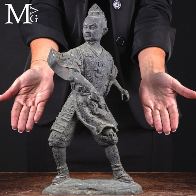 20th-Century Japanese Bronze Sculpture of a Guardian...