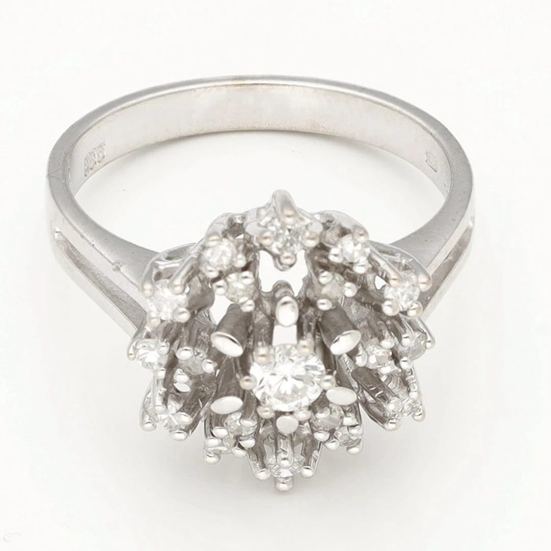 Ring - 14 kt. White gold Diamond (Natural)