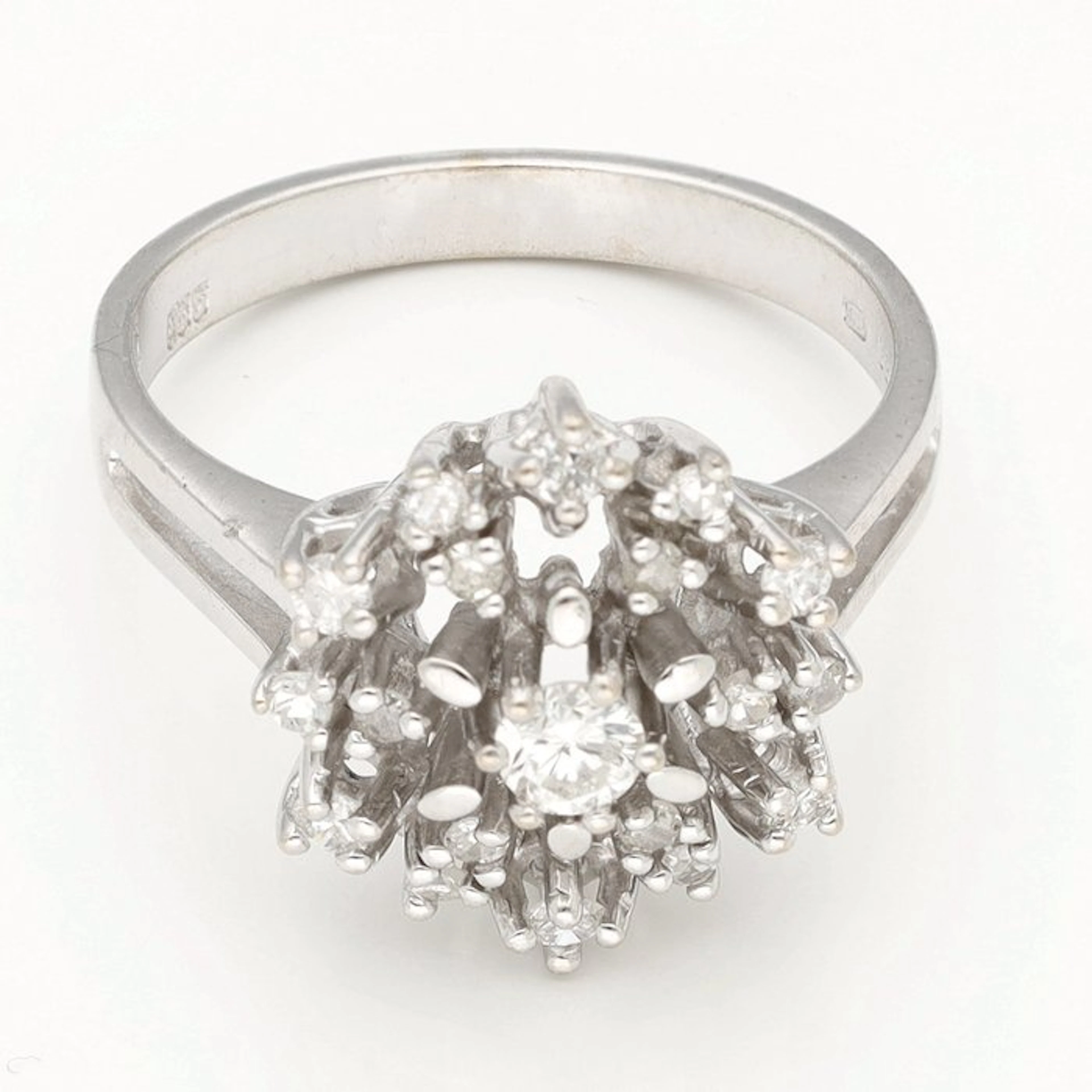 Ring - 14 kt. White gold Diamond (Natural)