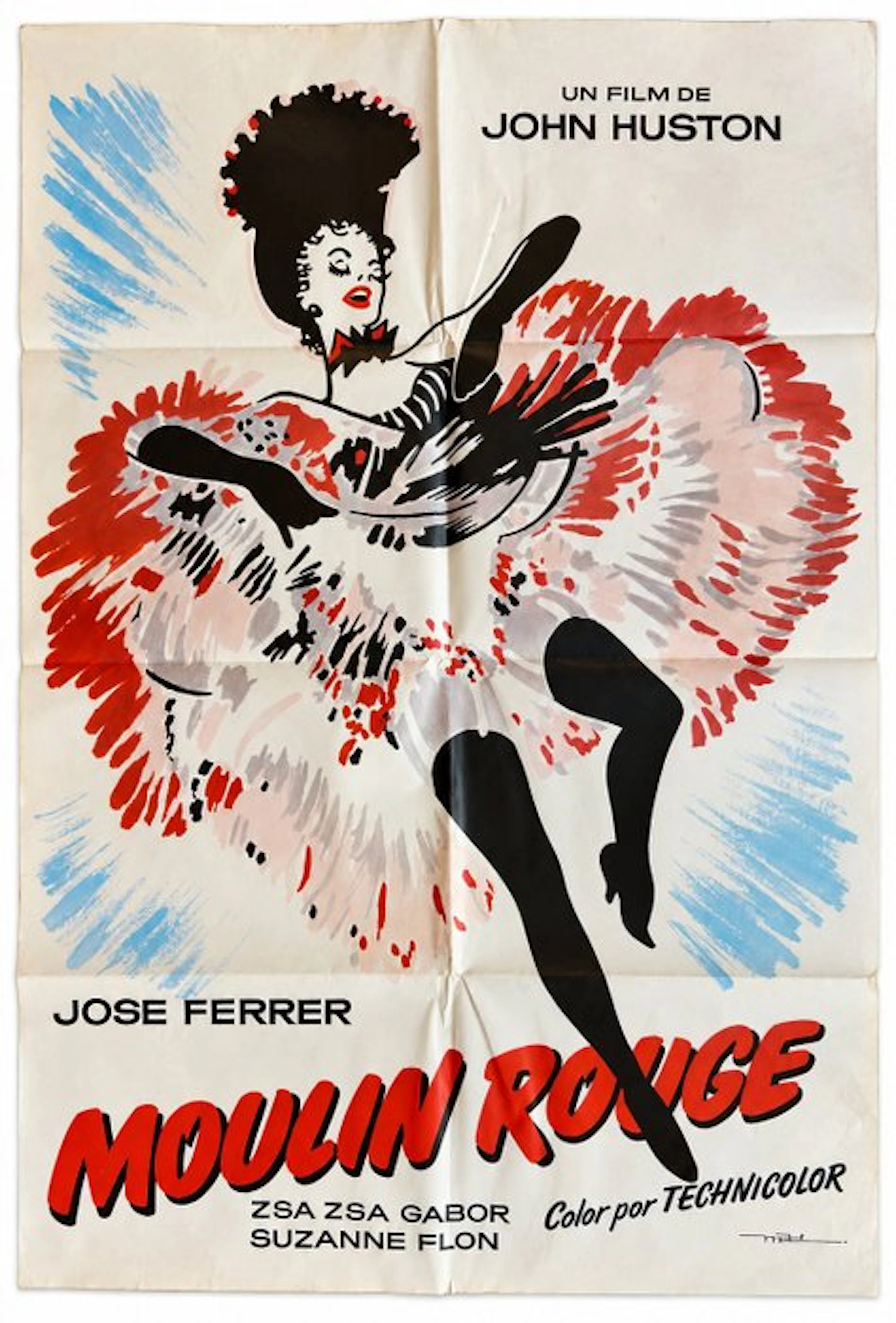 Zsa Zsa Gabor - Moulin Rouge - (1952) - Spanish Movie Poster – 65 × 96 cm
