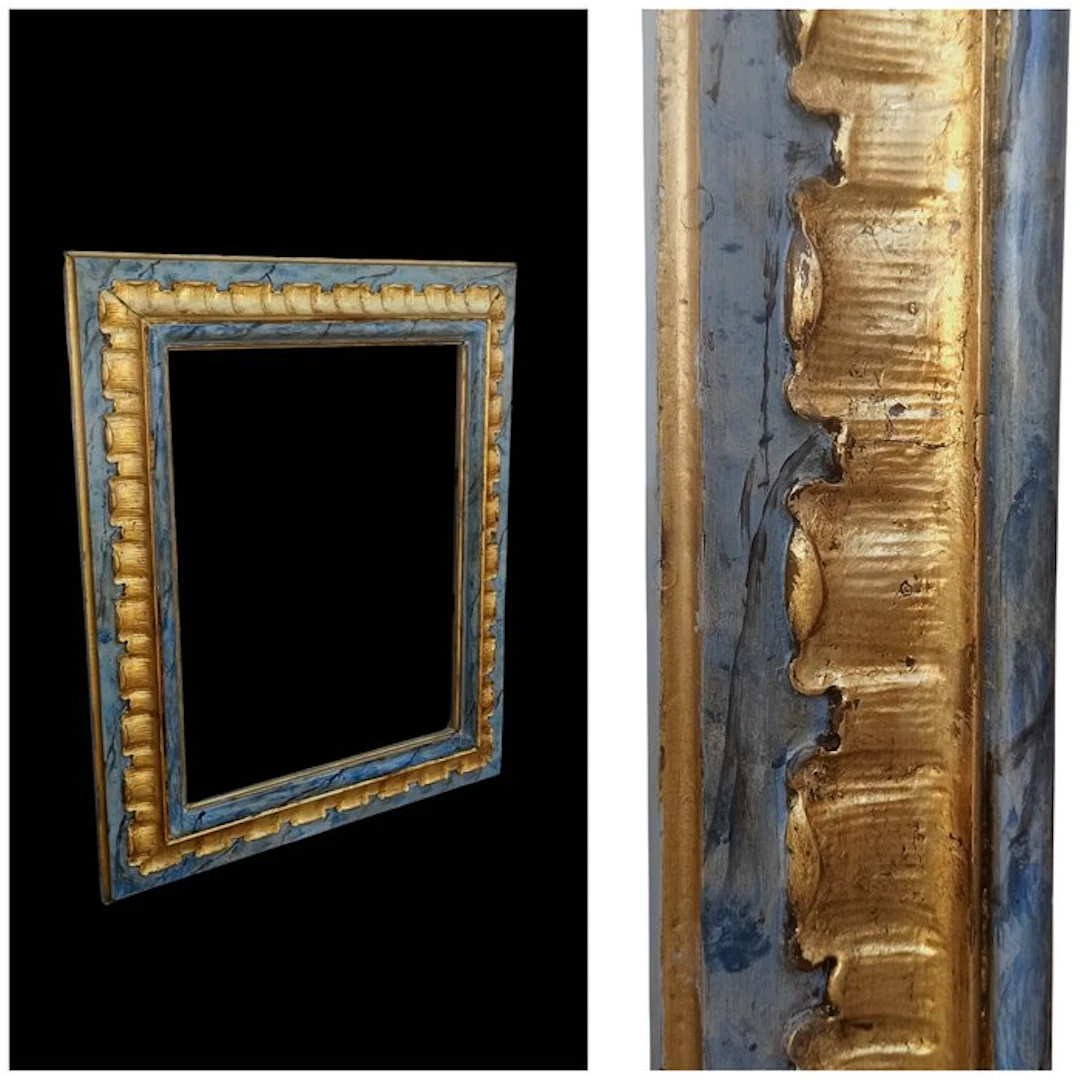 "Finto marmo azzurro" - Frame - Wood - XXL (111x93)
