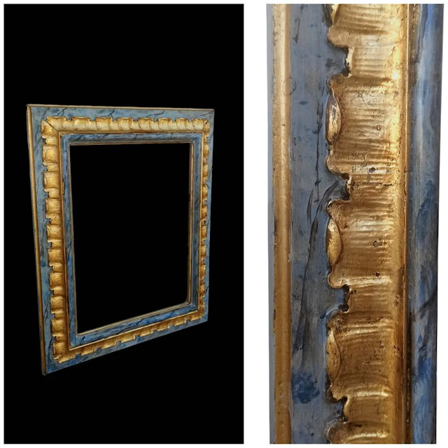 "Finto marmo azzurro" - Frame - Wood - XXL (111x93)