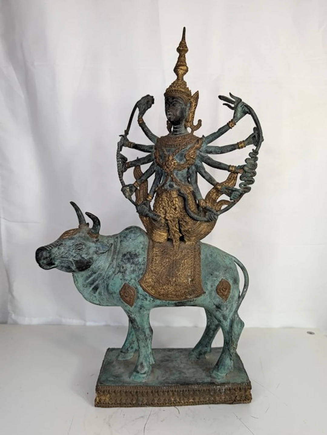 Shiva Maheshvara on Nandi – ten-armed – Bronze