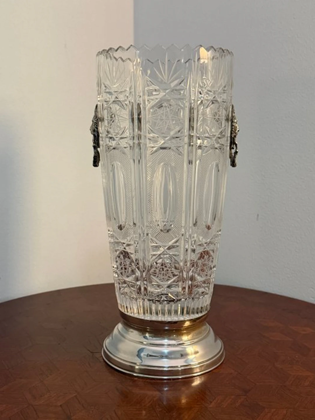 Vase - .800 silver - Crystal and silver vase