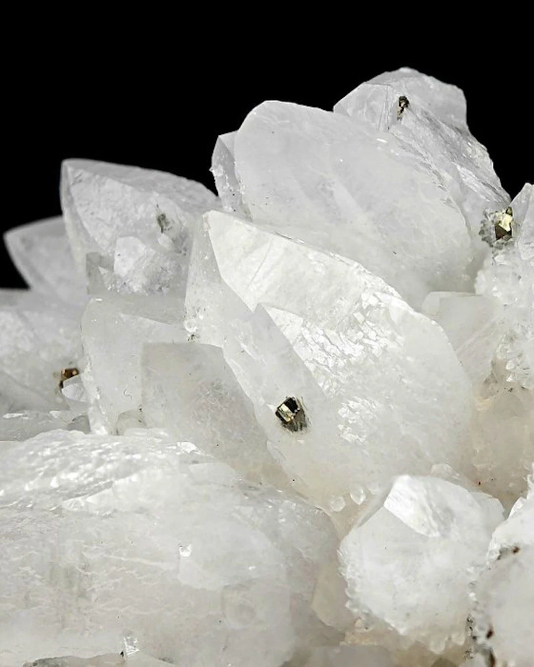 ESTHETIC MILKY QUARTZ in ARTICHOKE with GOLDEN PYRITE