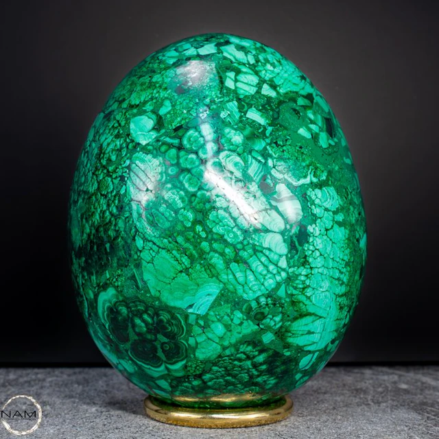 Beautiful Natural Malachite Egg- 1050.11 g