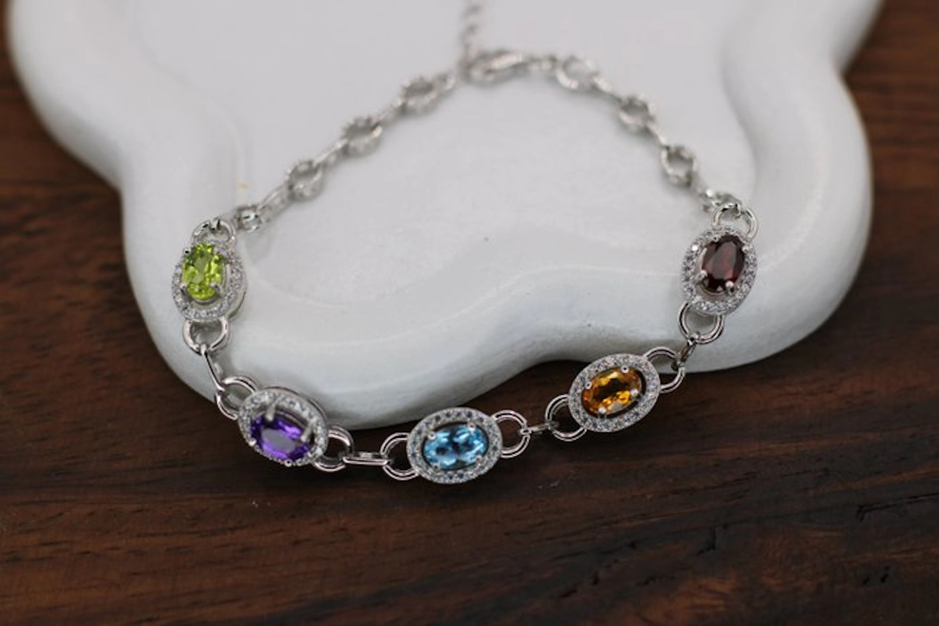 No reserve price - Bracelet Silver, Rhodium Plated - 3.00ct. tw. Mixed
