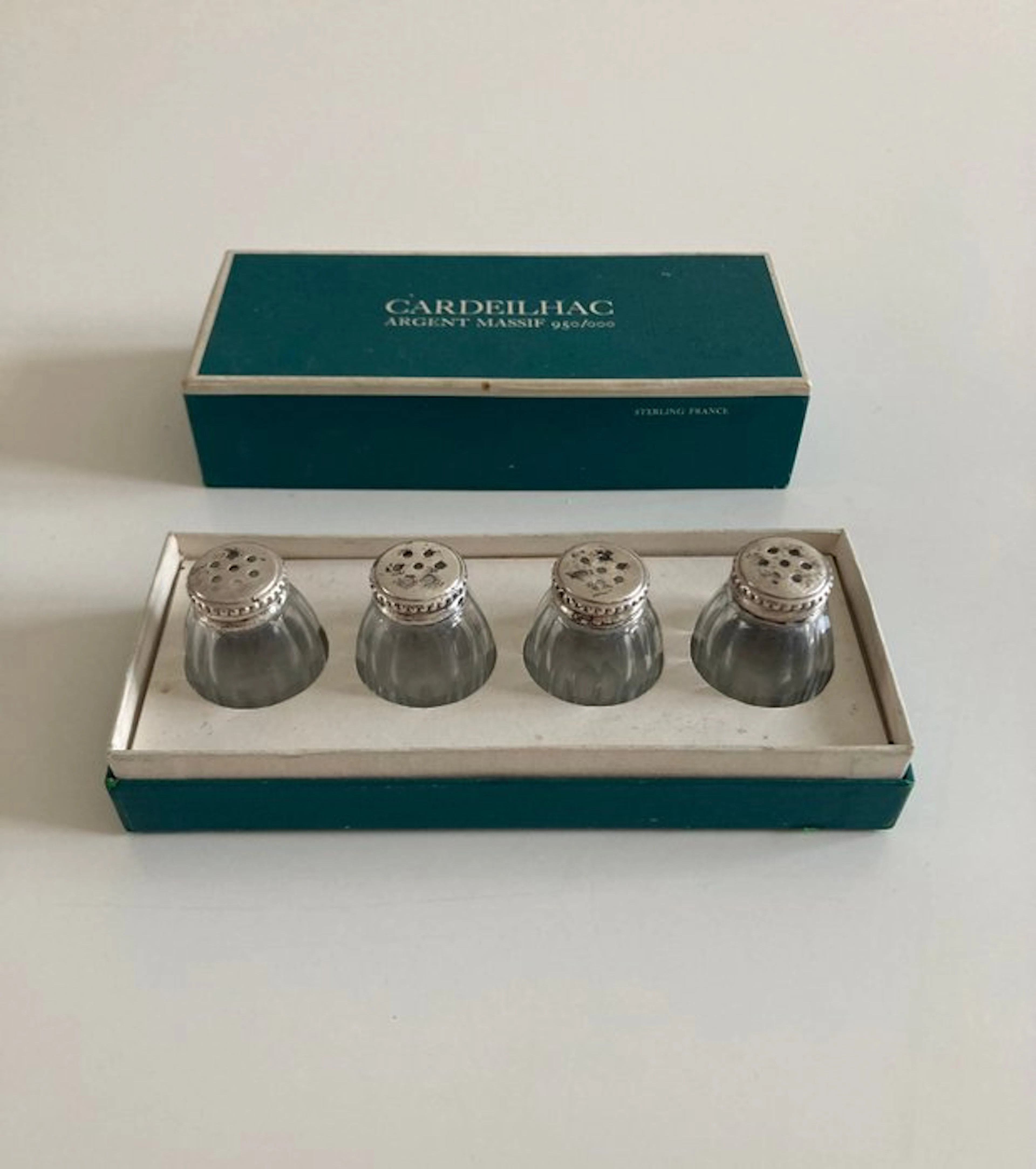Cardeilhac - Christofle - Salt cellar (4) - Pearls - .950 silver -