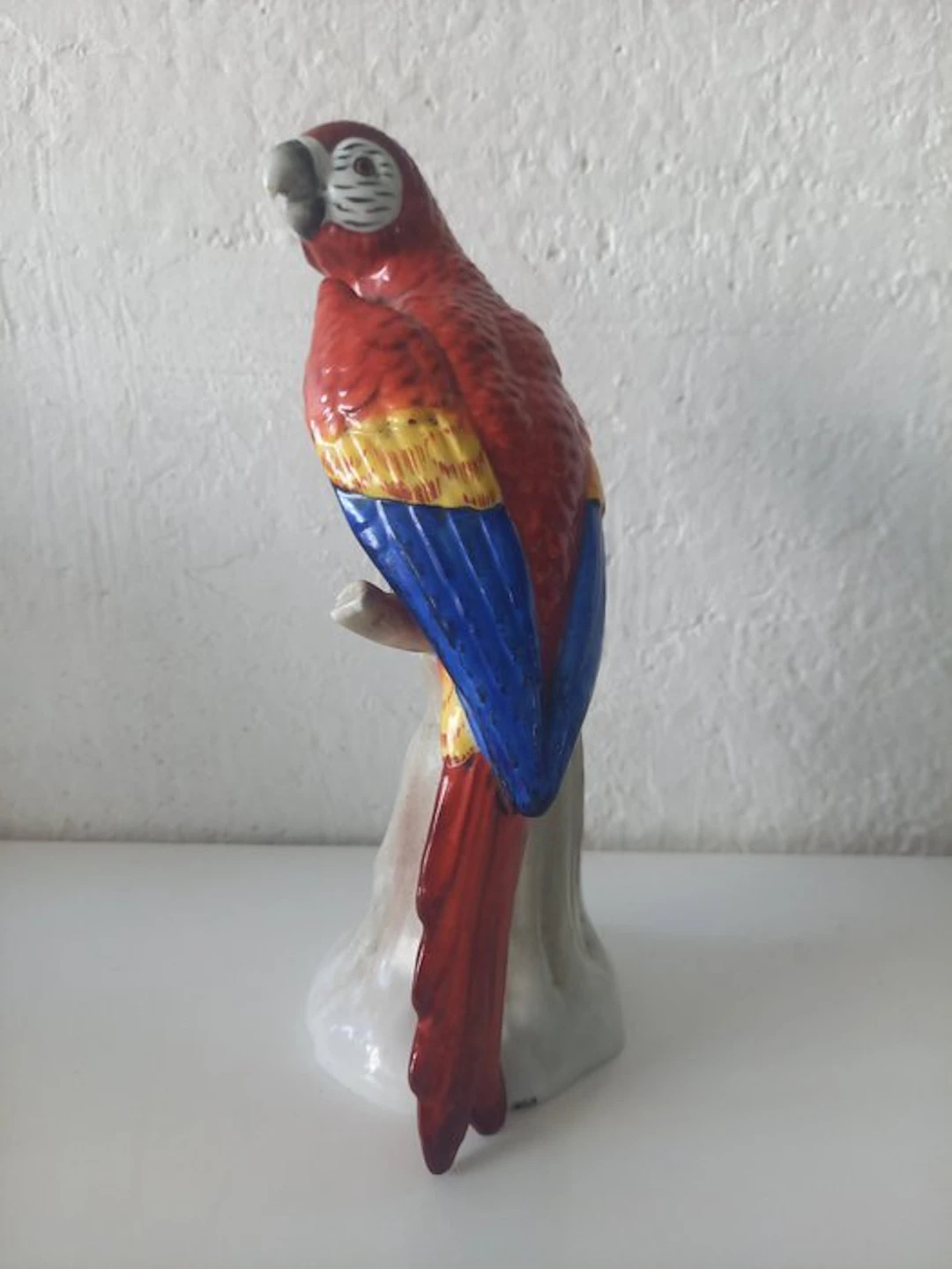 Enst Bohne & Söhne - Sculpture, Perroquet Ara - 20 cm - Porcelain
