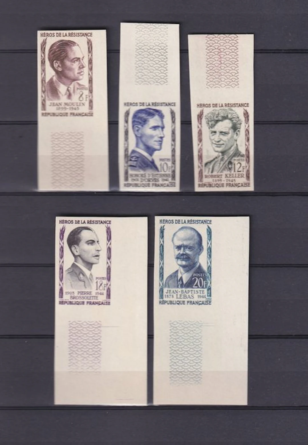 France 1947 - série complète non dentelé - Yvert n°1100/1104