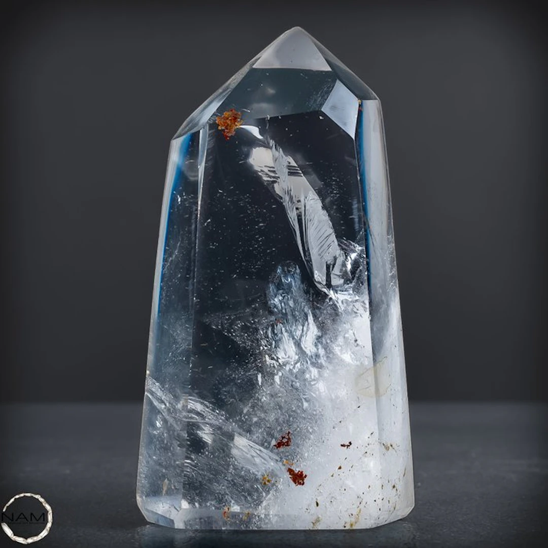 Natural Girasol Quartz Obelisk – Sunlit clarity & gentle shimmer- 286.99 g