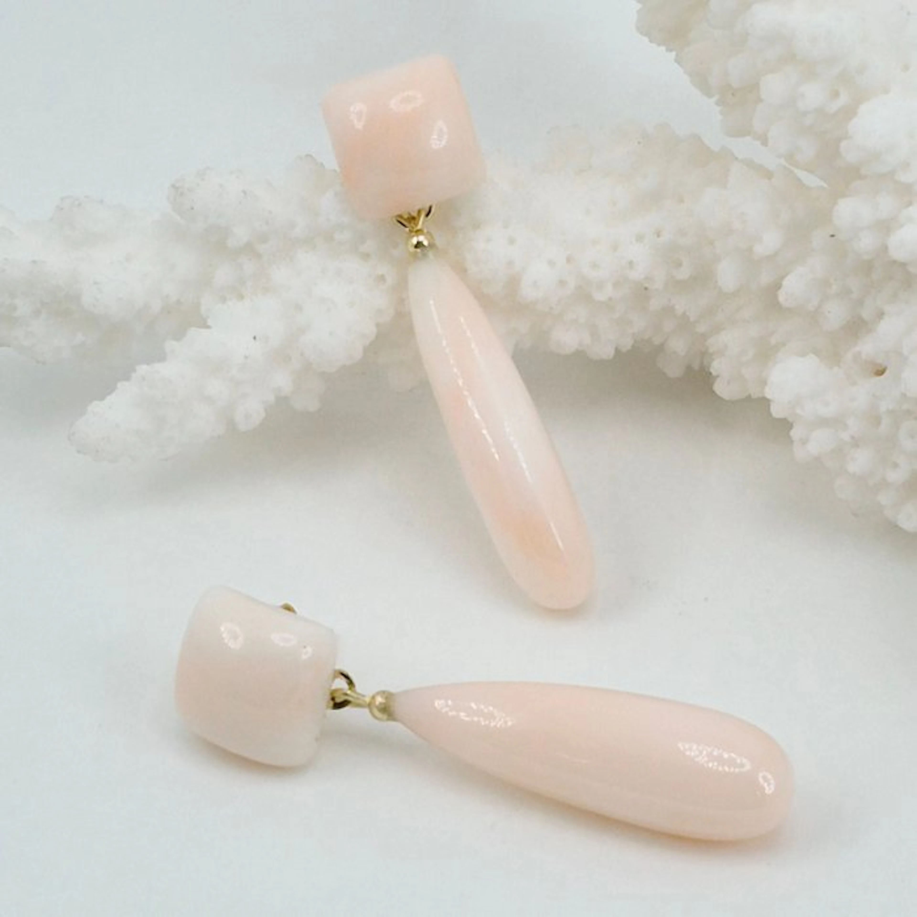 Coral - Silver, Gold-plated - Earrings - PINK CORAL