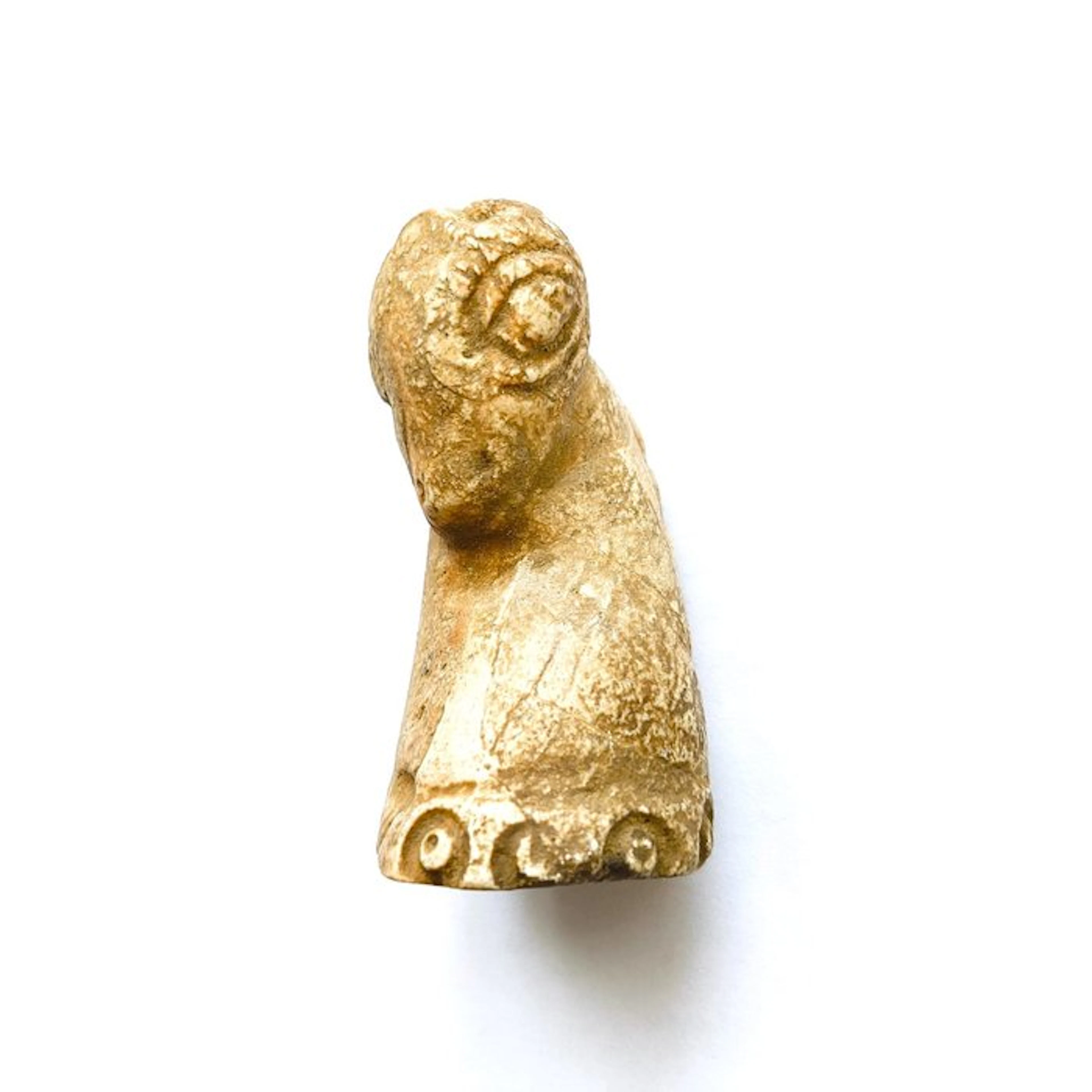 Ancient Central Asian White Jasper Chess Game Carved Horse Bead Element - 57 mm