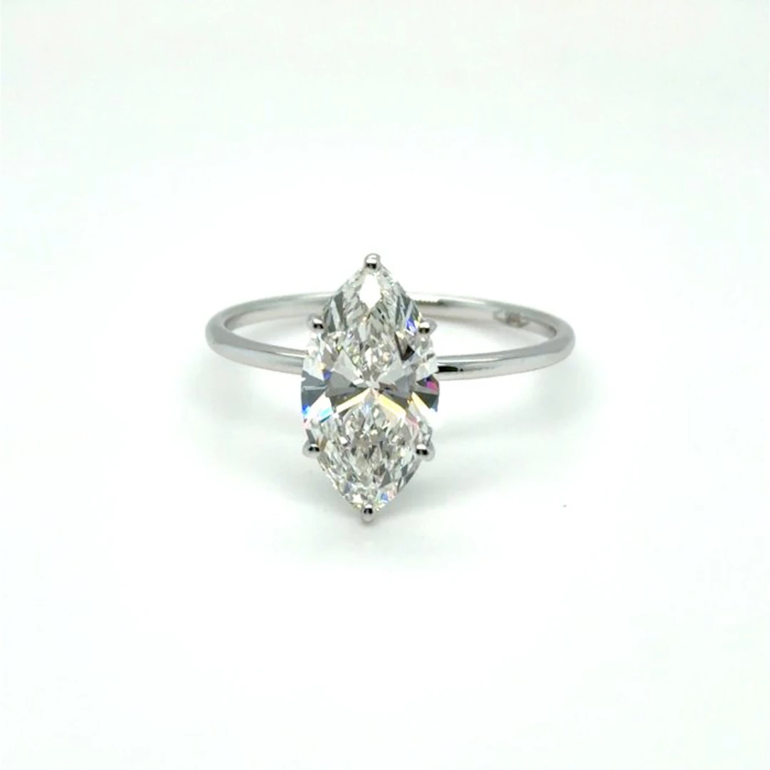 No reserve price - Ring - 14 kt. White gold - 2.01ct. tw. Diamond (Lab-grown)