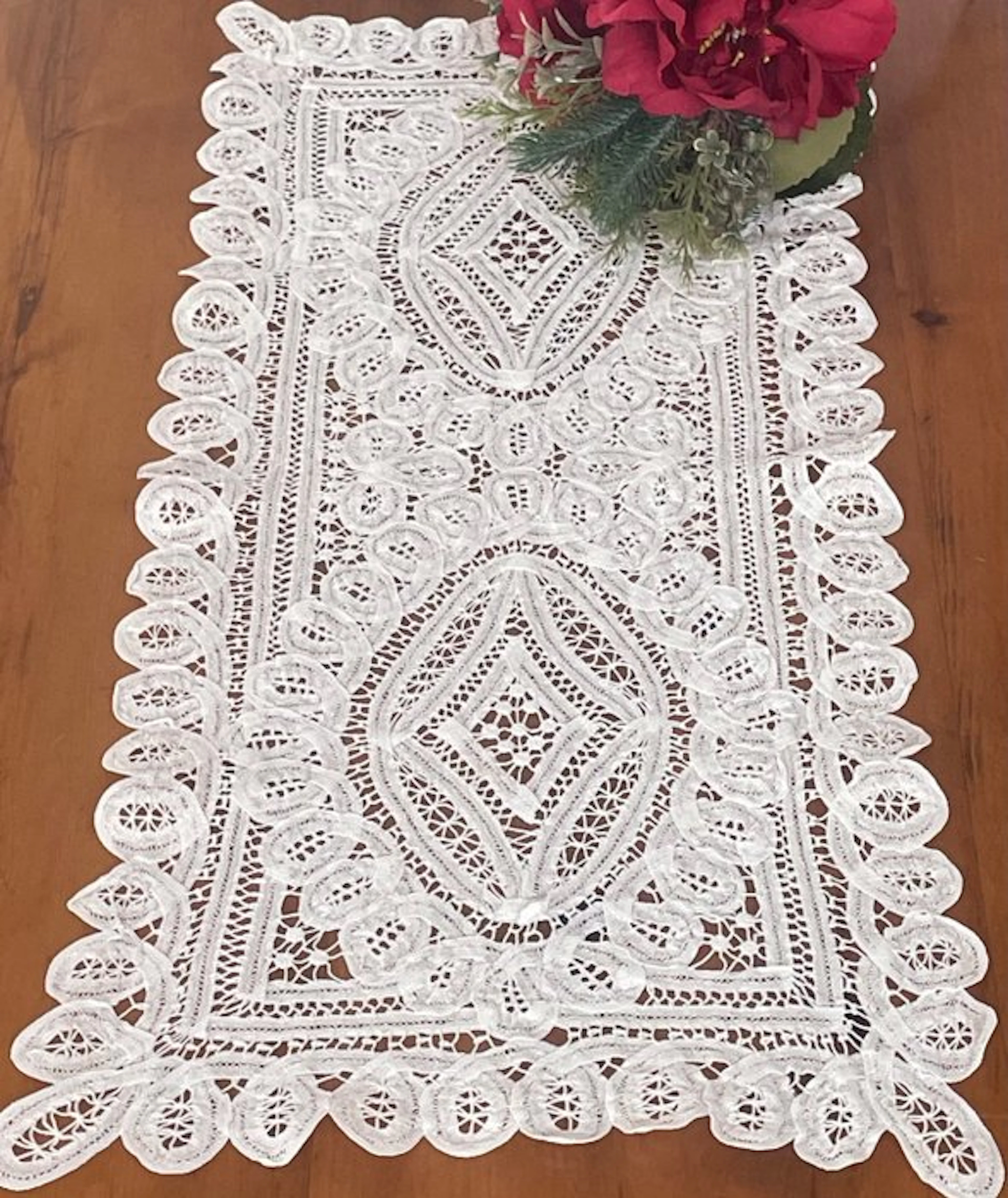pizzo battenbung - Embroidery - 30 cm - 67 cm - Handmade embroidery