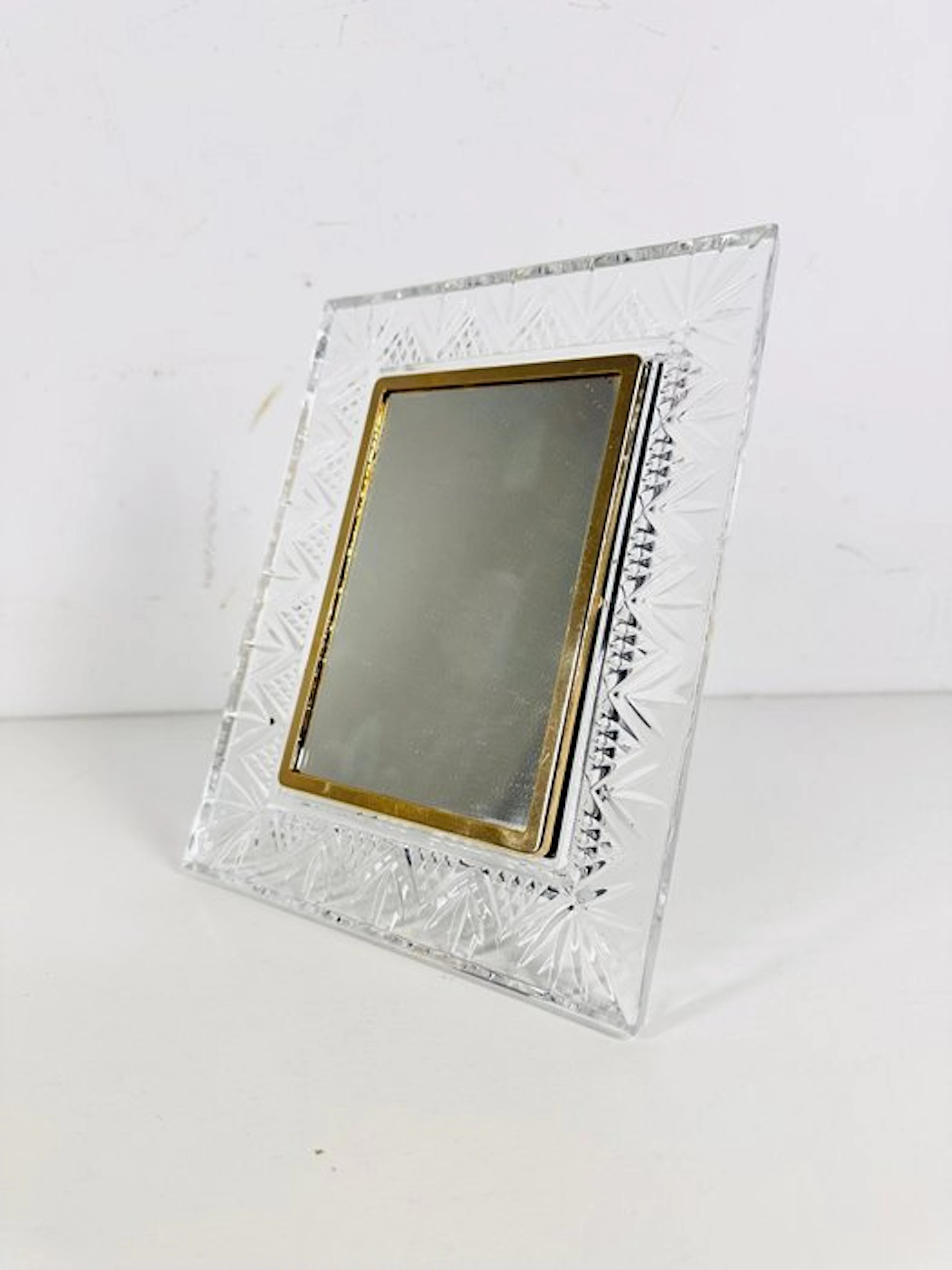 Picture frame- Cut Crystal Photo Frame with Integrated Mirror - Crystal