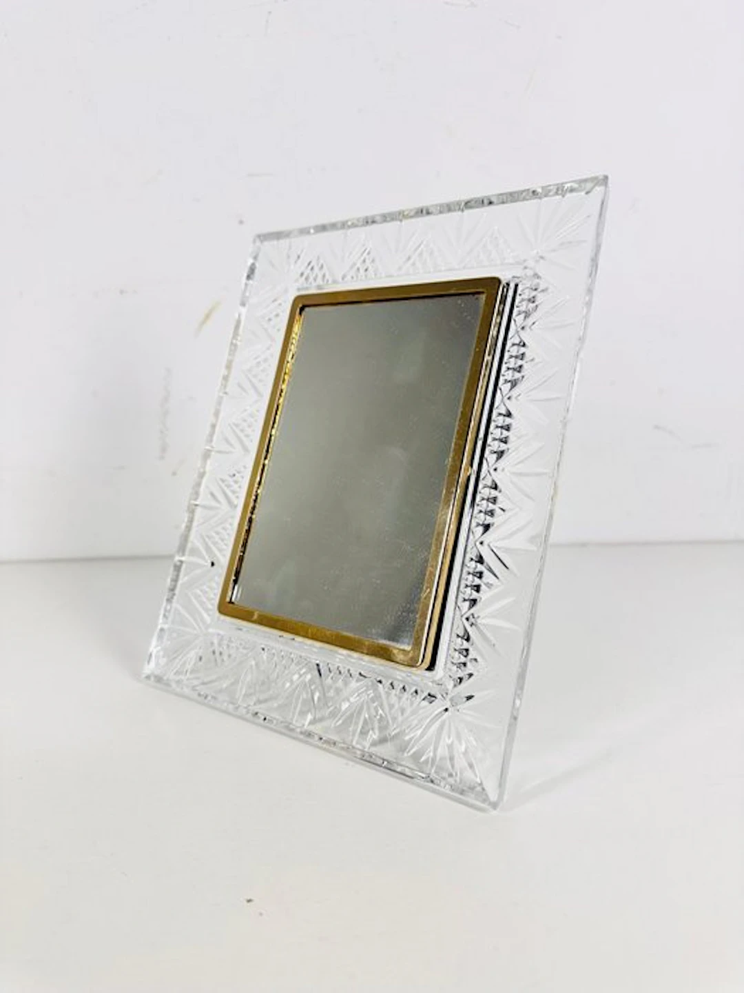 Picture frame- Cut Crystal Photo Frame with Integrated Mirror - Crystal
