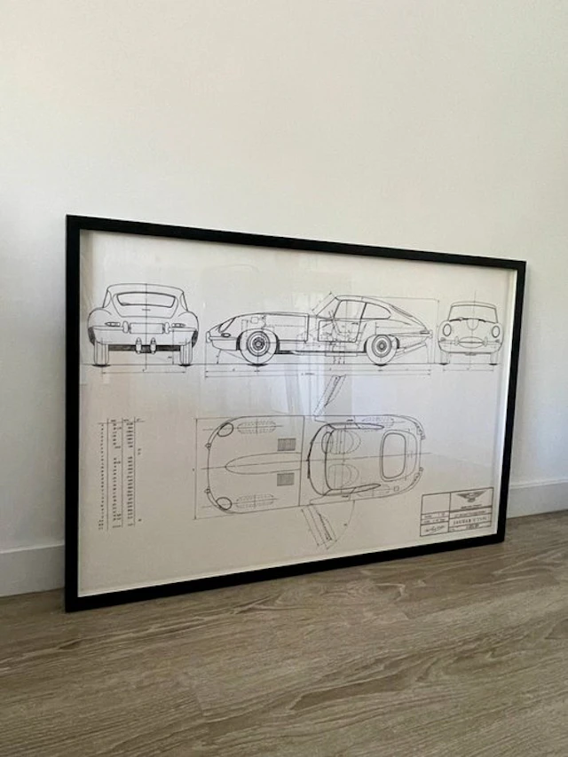 Jaguar E TYPE - Technical Drawing - Frame - Design