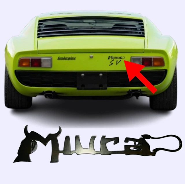 Lamborghini Miura Black Original Rear script...
