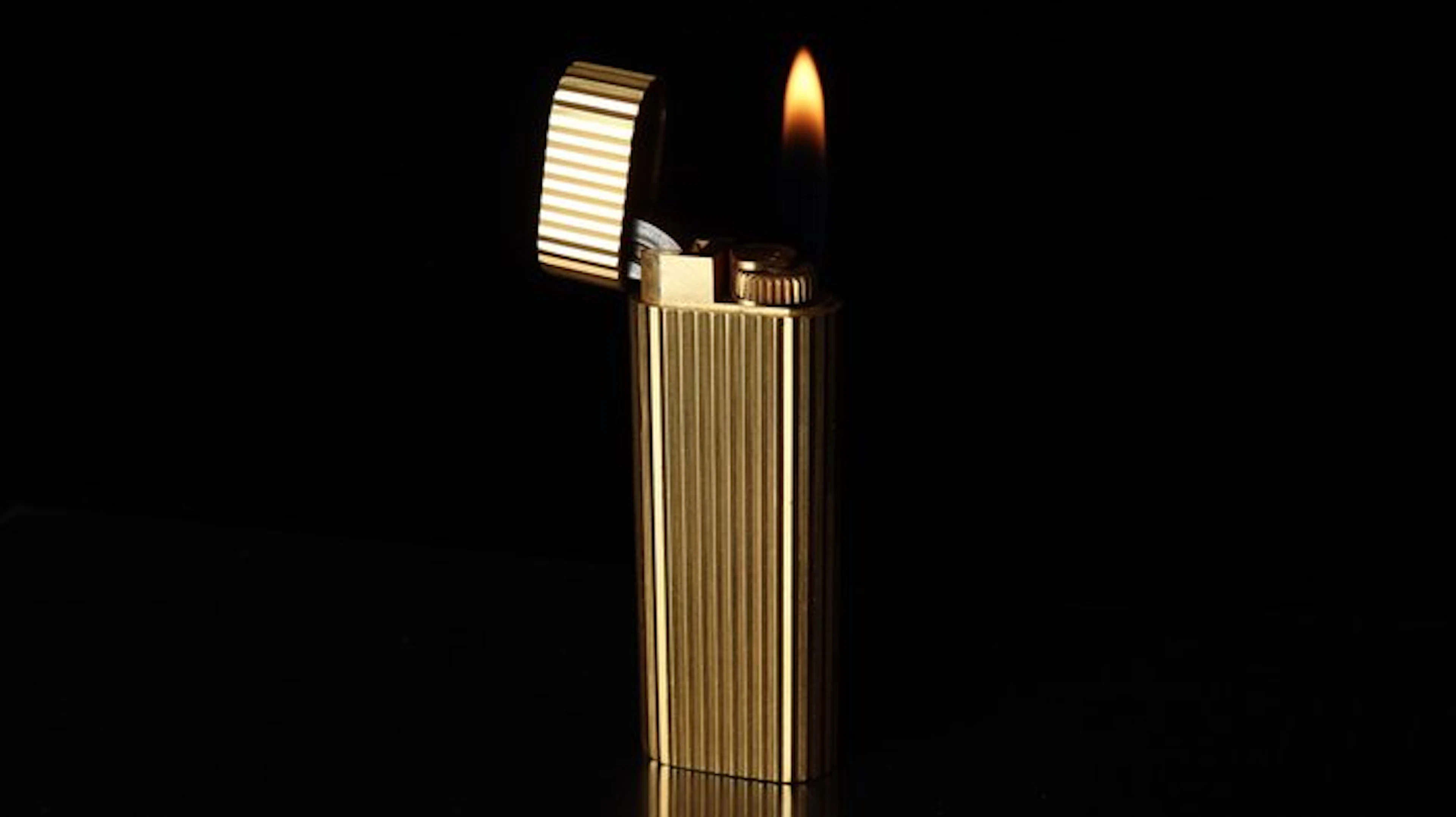 Cartier - Godron Pattern Vintage gas Lighter - Lighter - Gold plated