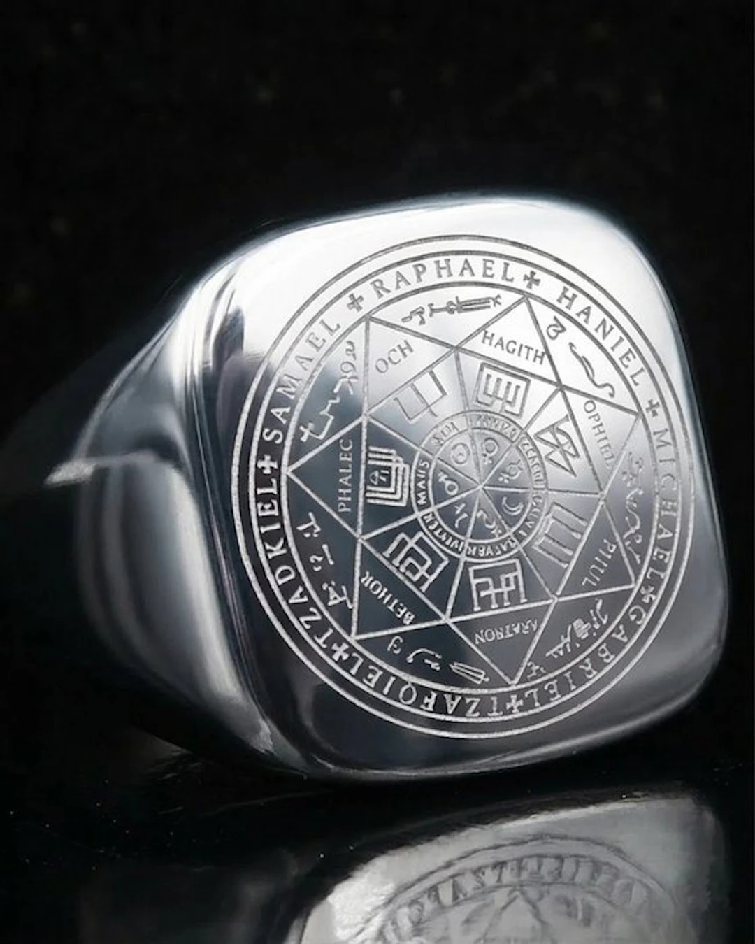 7 Angels Signet Ring - Guidance and protection of beings of light - Ring