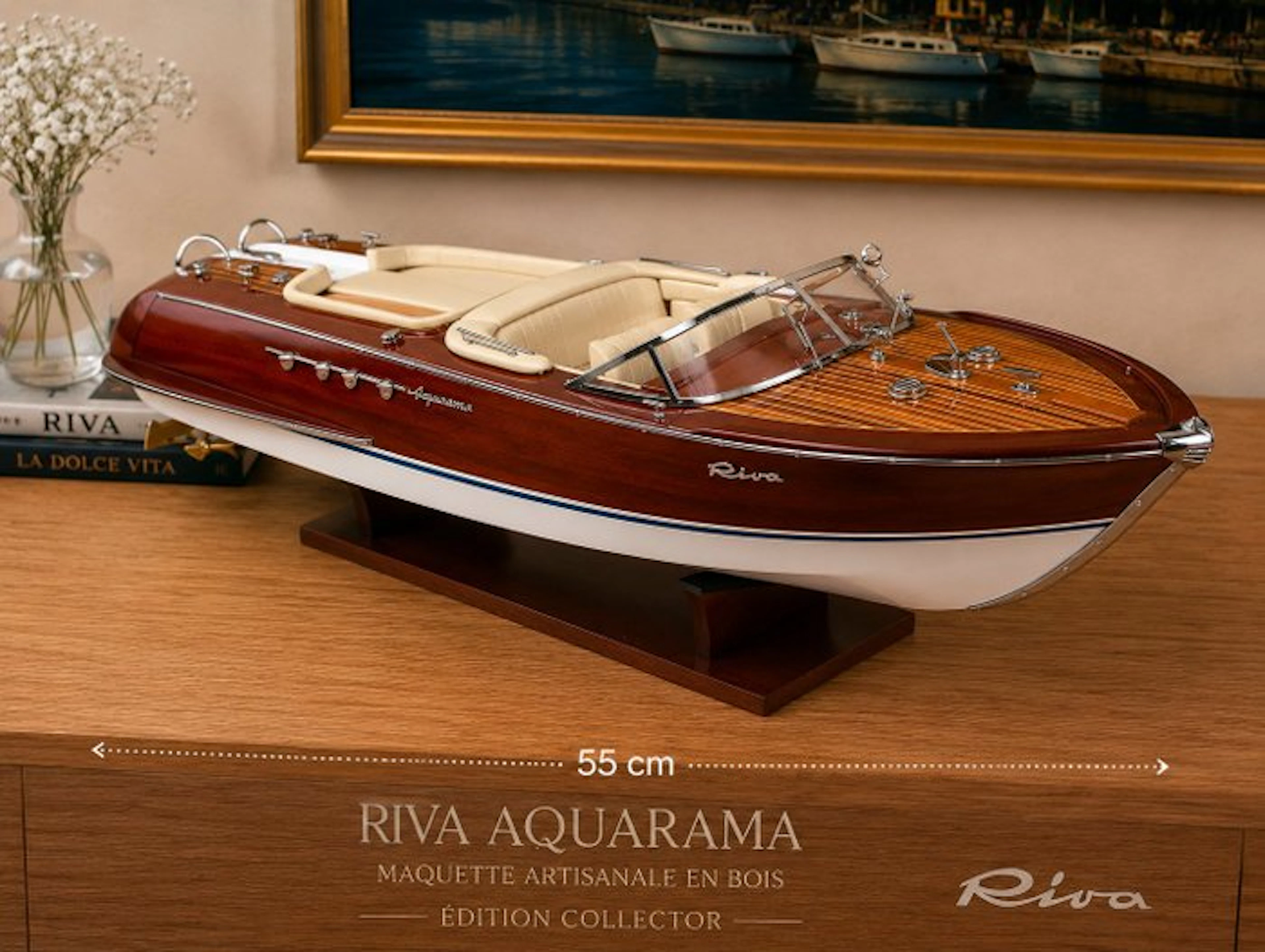 Riva Aquarama maquette de luxe bois modelisme 53cm 1:14 - Model boat