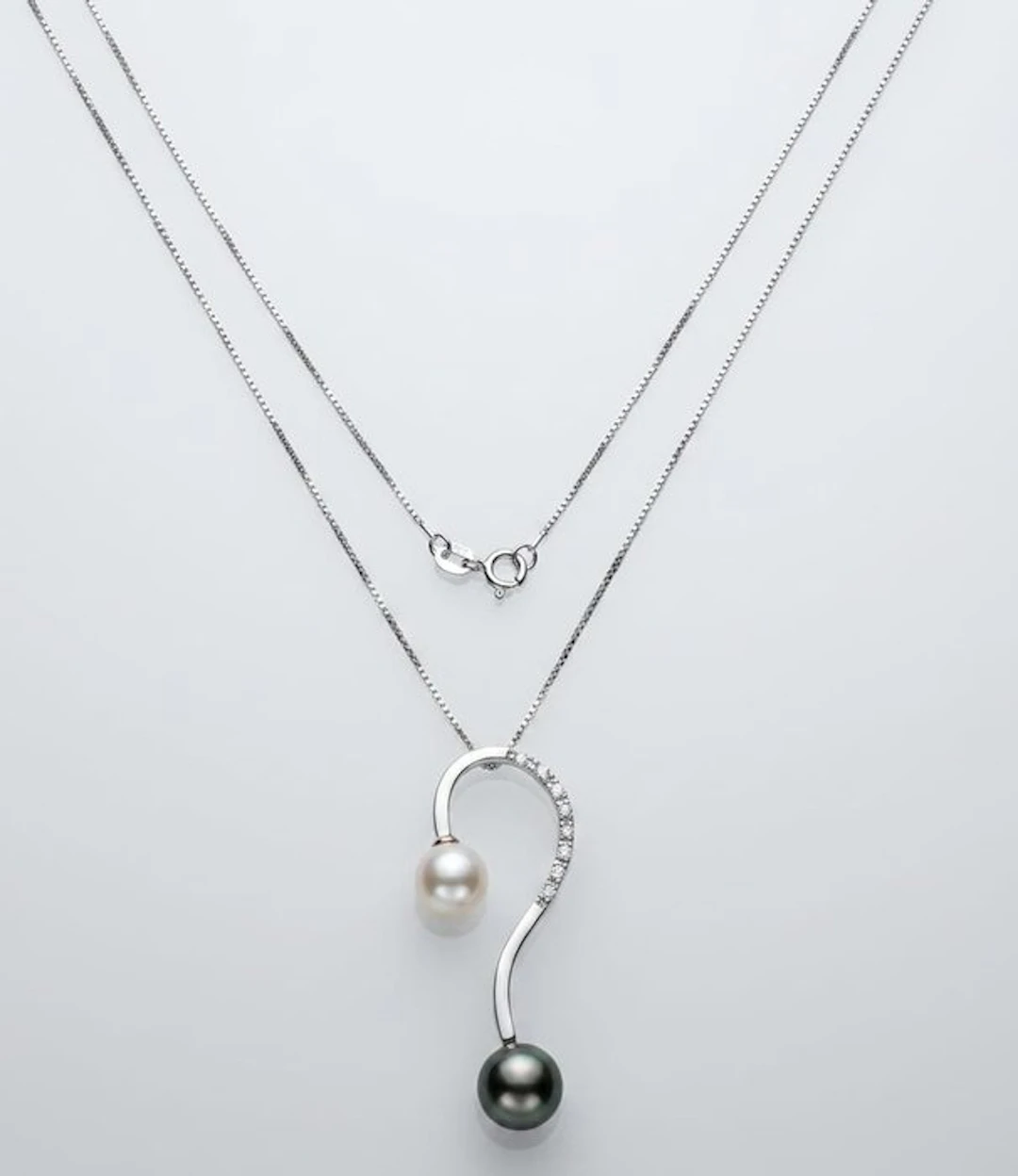 Necklace - 18 kt. White gold - 0.12ct. tw. Diamond (Natural)