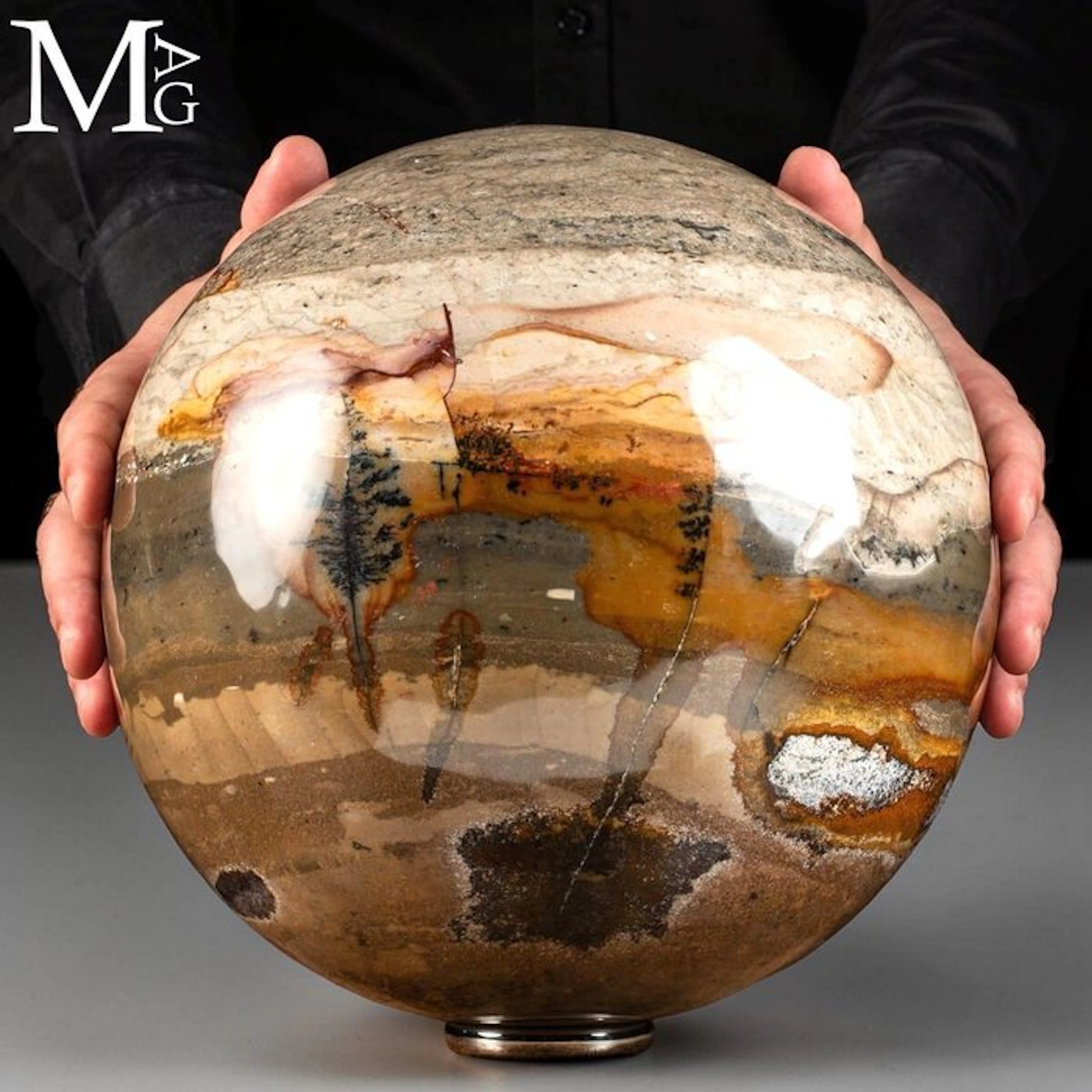 Banded Agate Sphere - Giant Size - Perfectly Polished...