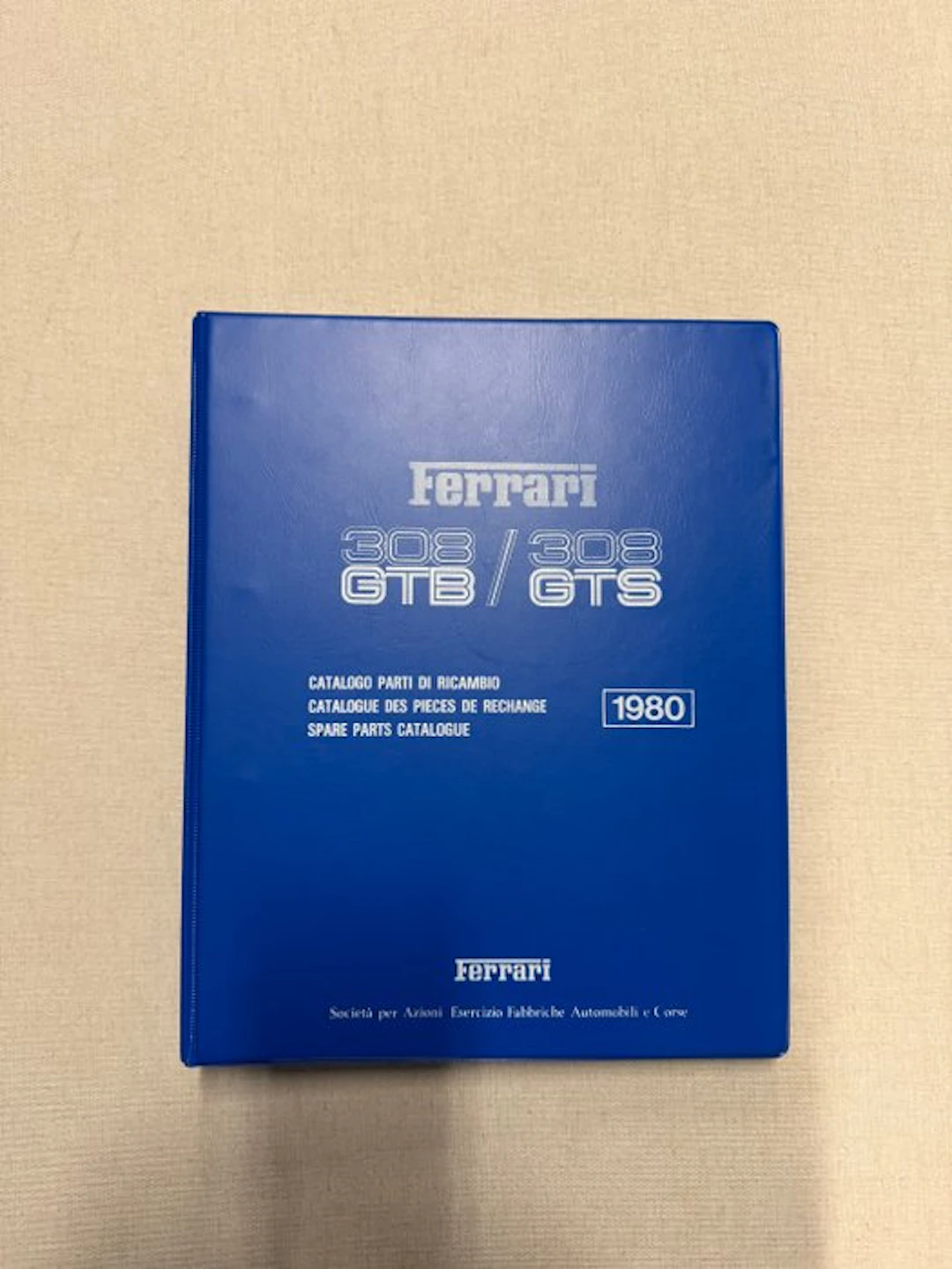Catalogo parti di ricambio Ferrari 308 GTB GTS anno1980 - 1980-1980