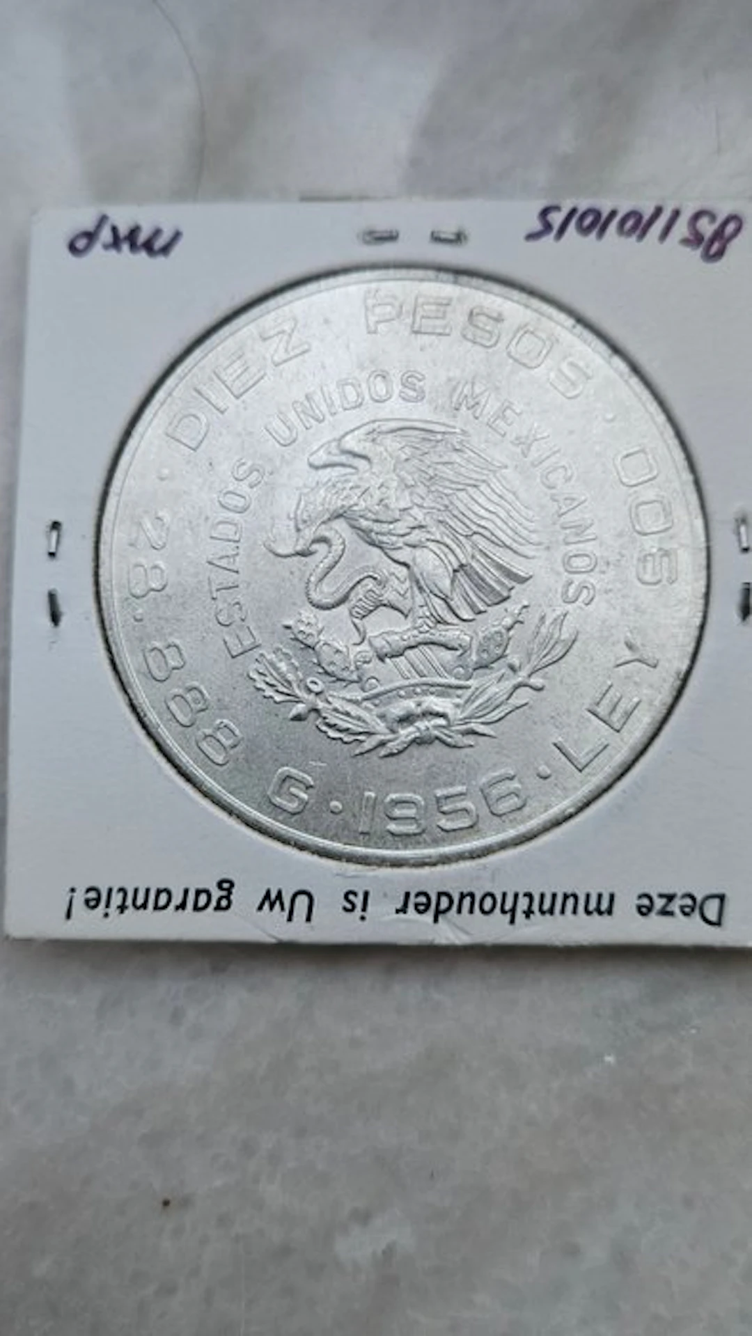 Mexico. 10 Pesos 1956, 28,888gr. 900 zilver (No reserve price)