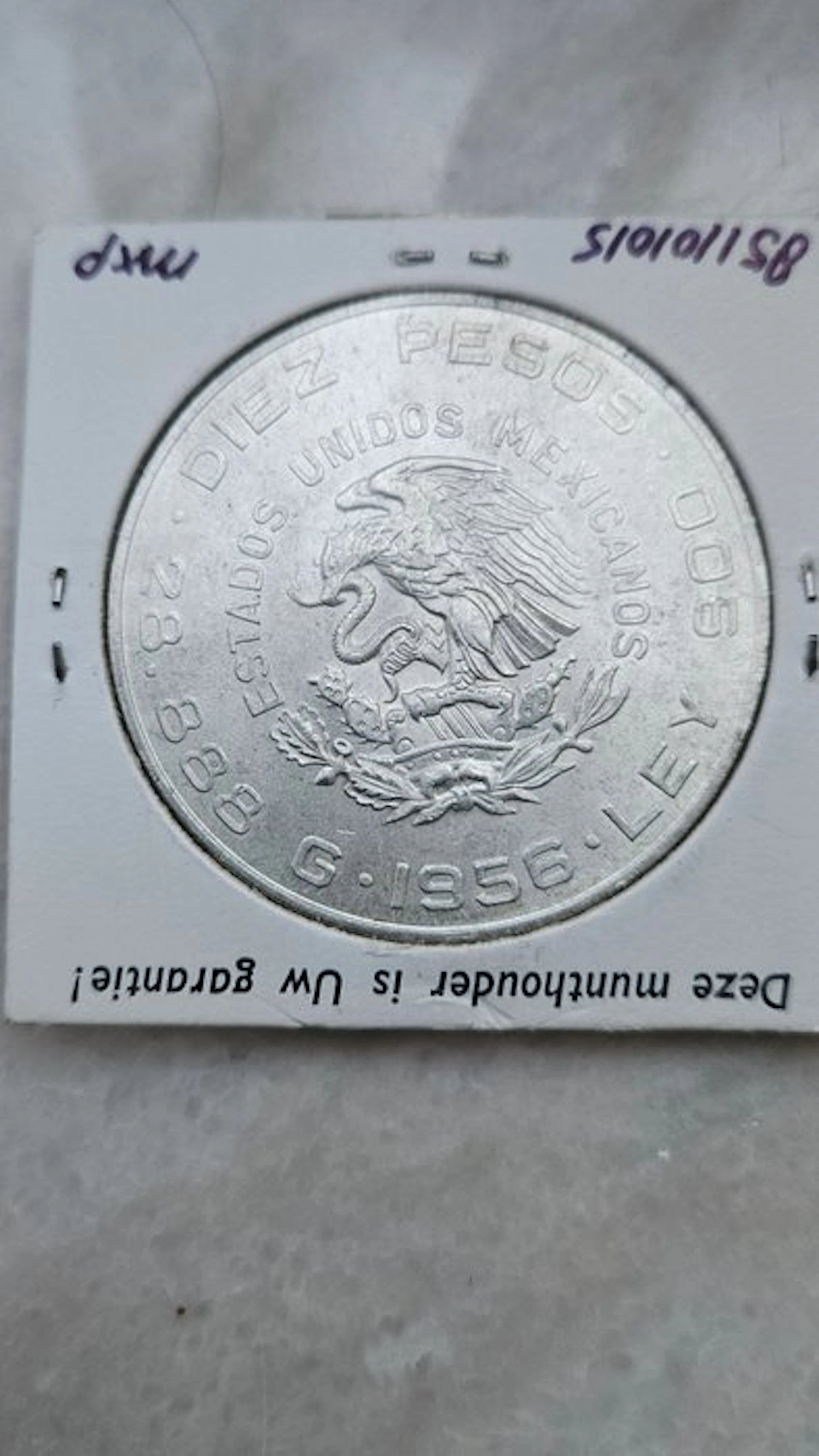 Mexico. 10 Pesos 1956, 28,888gr. 900 zilver (No reserve price)