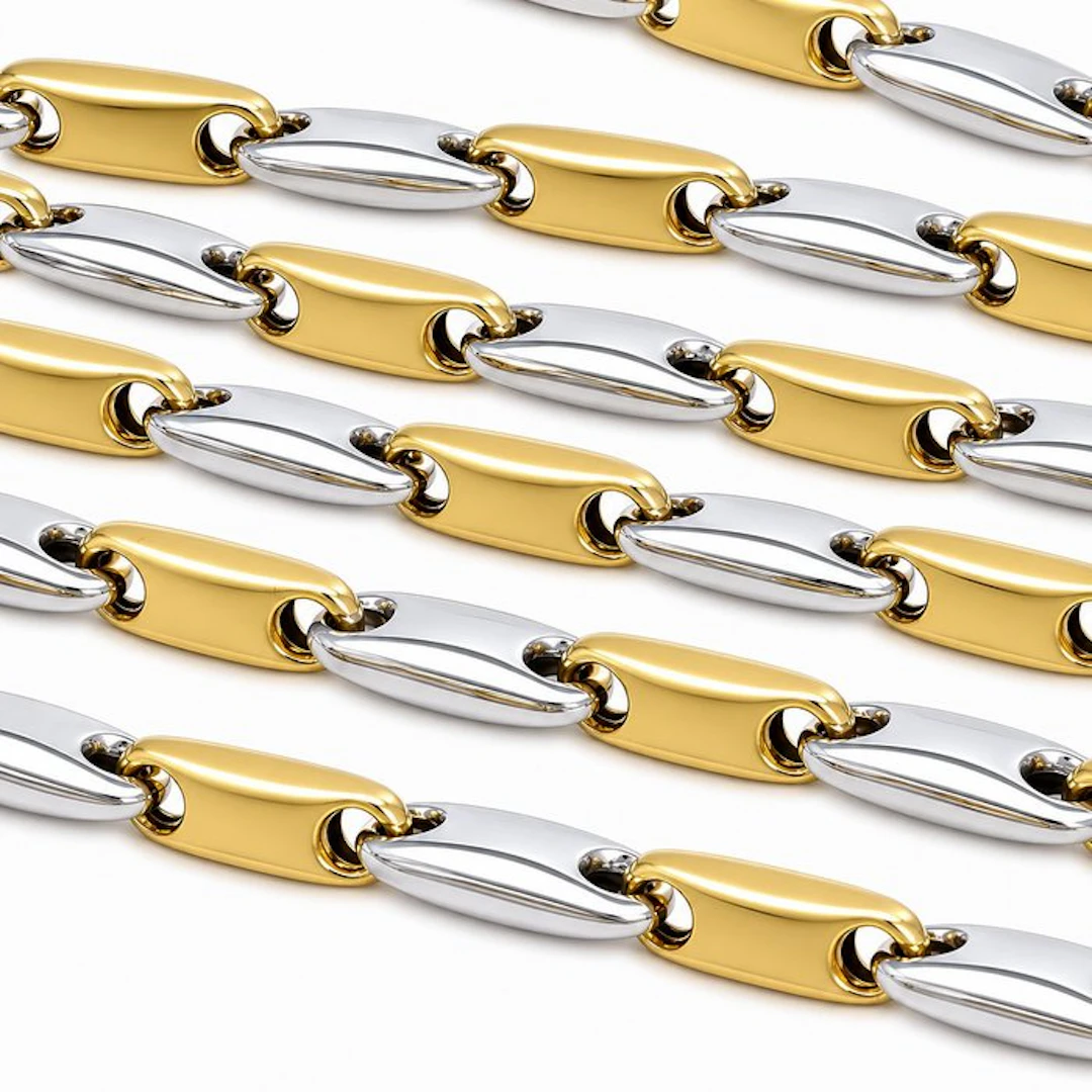 Necklace - 18 kt. White gold, Yellow gold - Made in Italy - Handmade