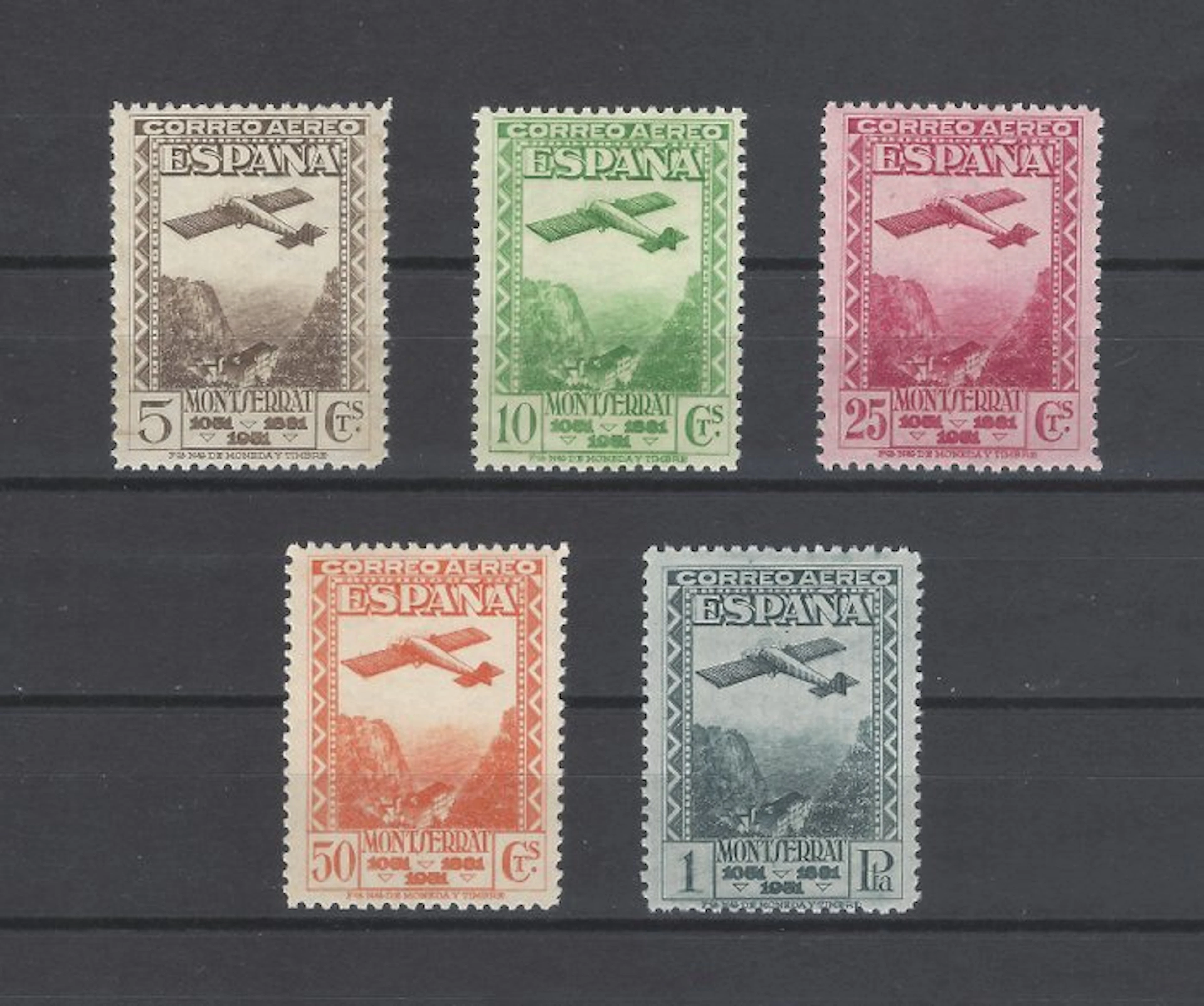 Spain 1931 - Montserrat - well centered - Edifil 650/654.