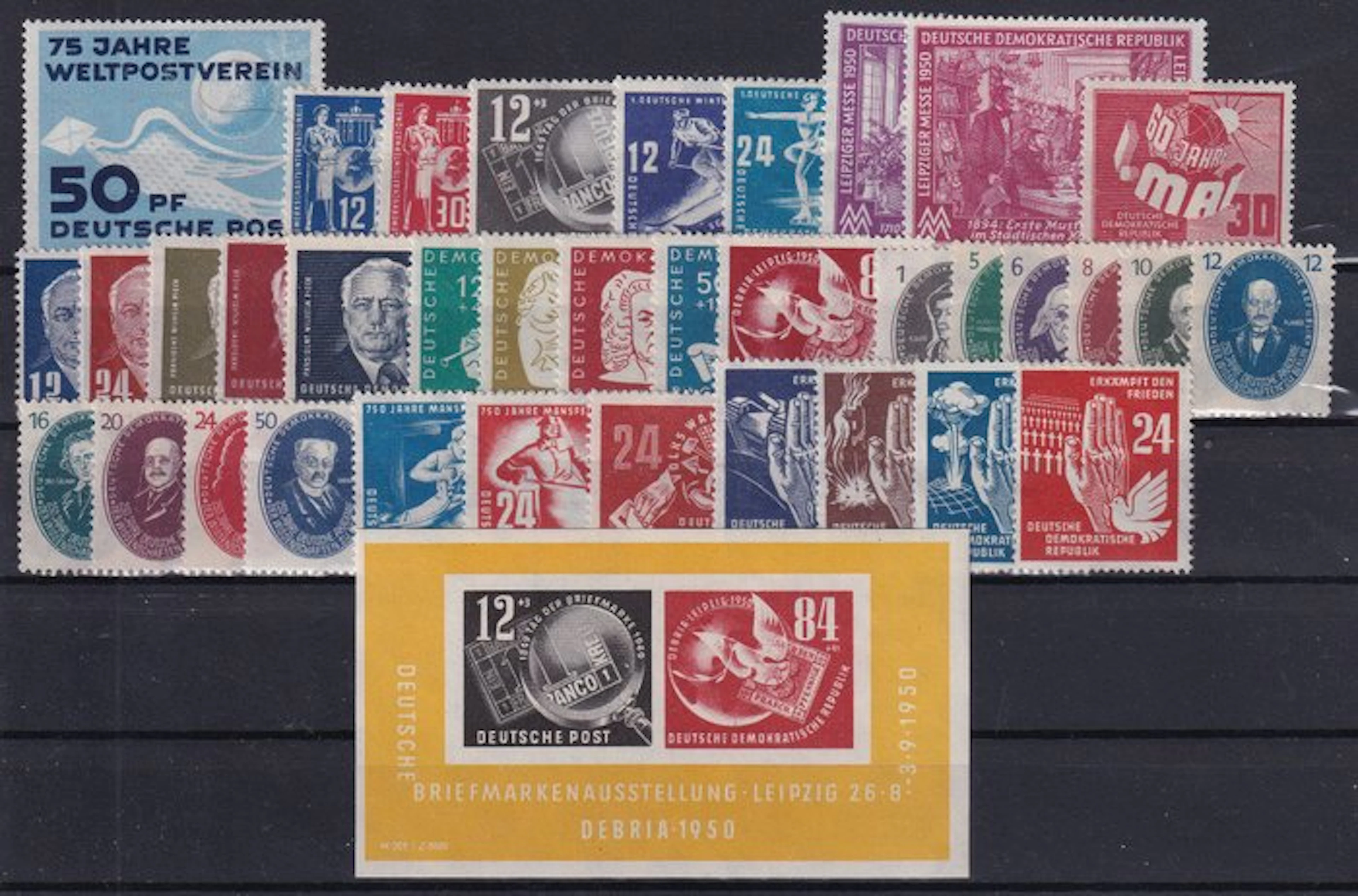 GDR 1949/1950 - Volumes including the DEBRIA block...