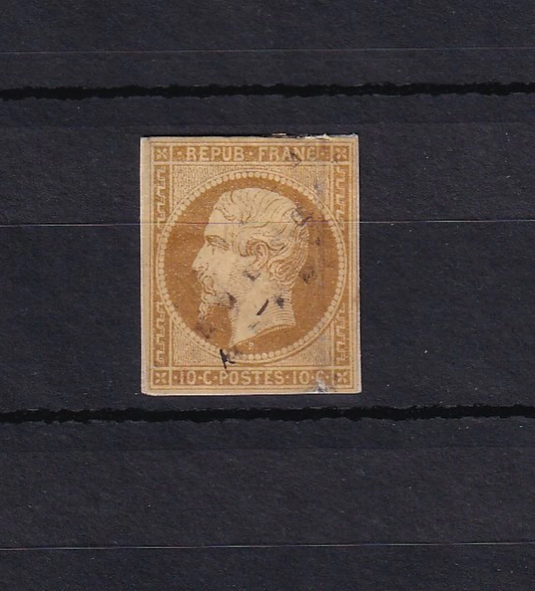 France 1852 - Value €950, Napoléon 10c brown-bistre. - Yvert n°9a