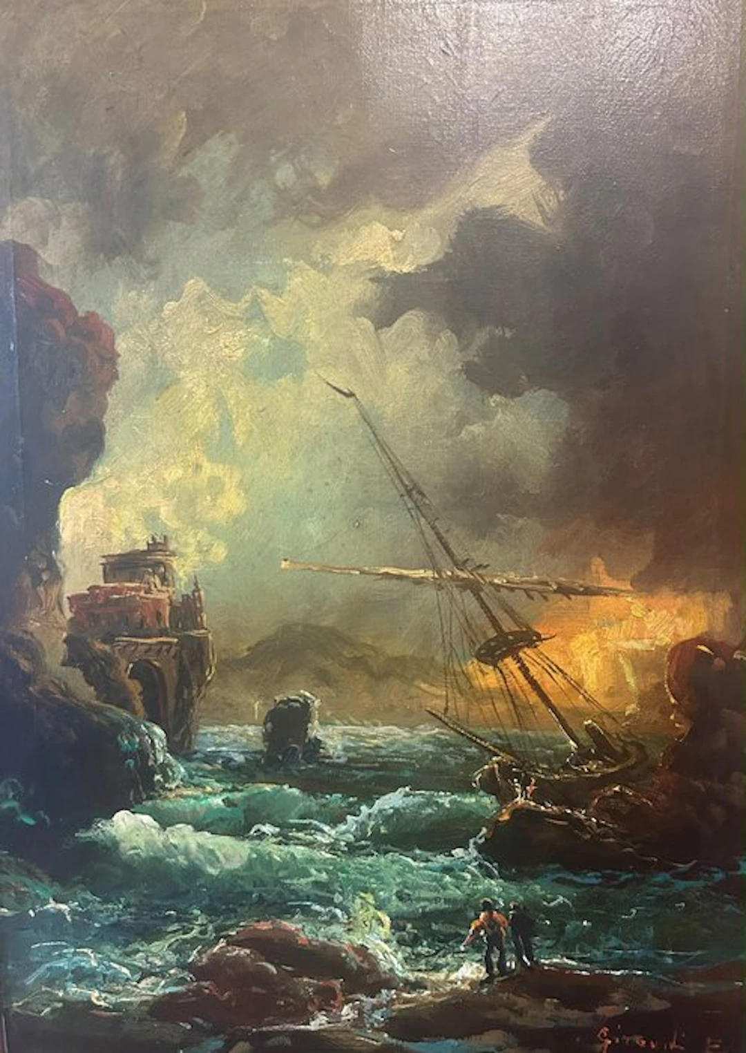 E. Girardi (XX) - Tempesta marina con personaggi