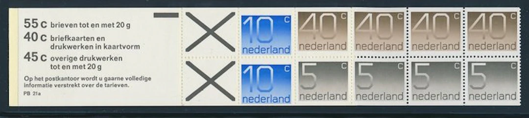 Netherlands 1976 - Automaton booklet / stamp booklet PB 21a - Stamp shift