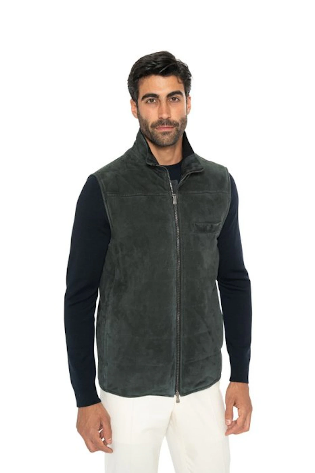 ISAIA NAPOLI - 50 IT - Dark Green Vest Jacket 100%...