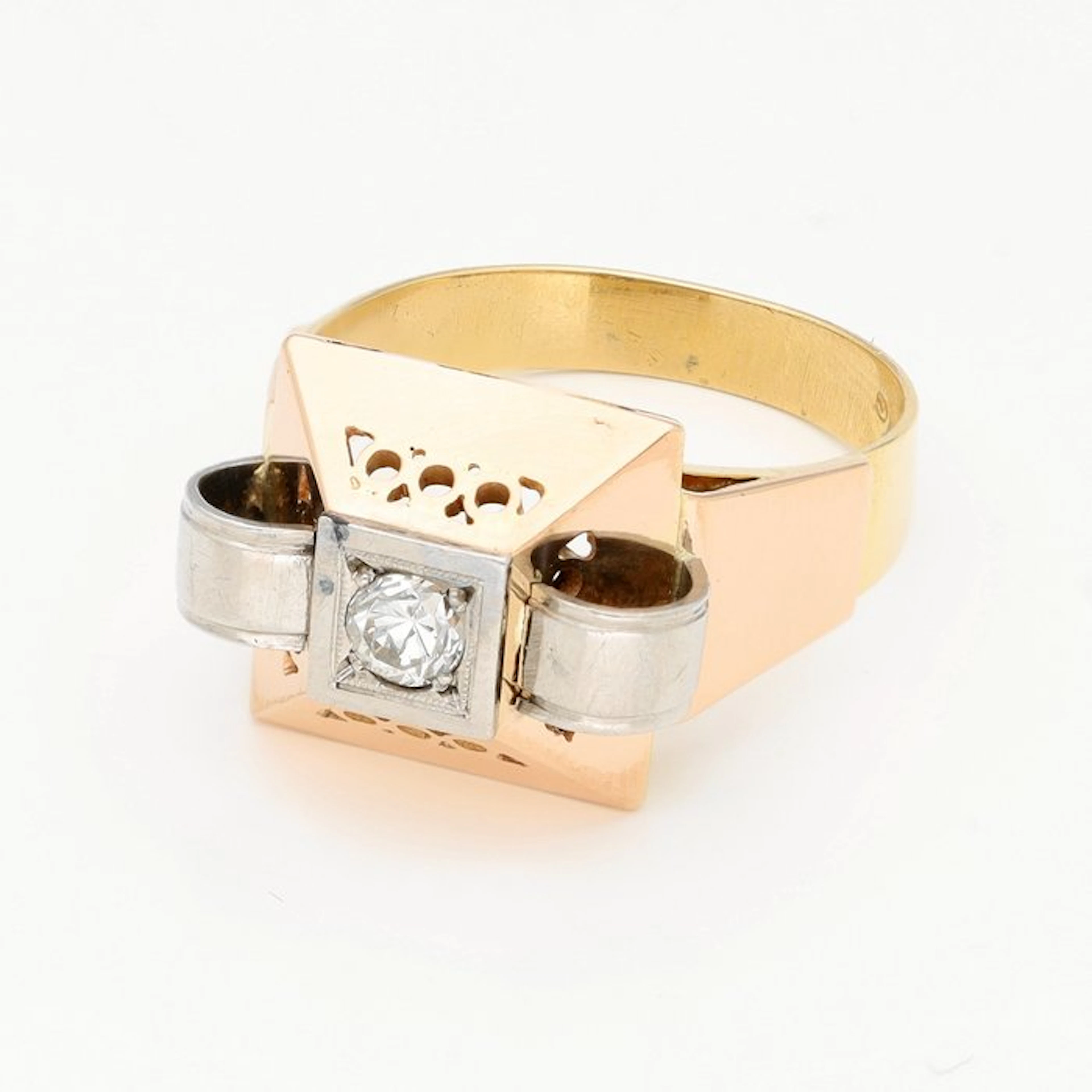 Ring - 18 kt. Yellow gold, Rose gold Diamond (Natural)