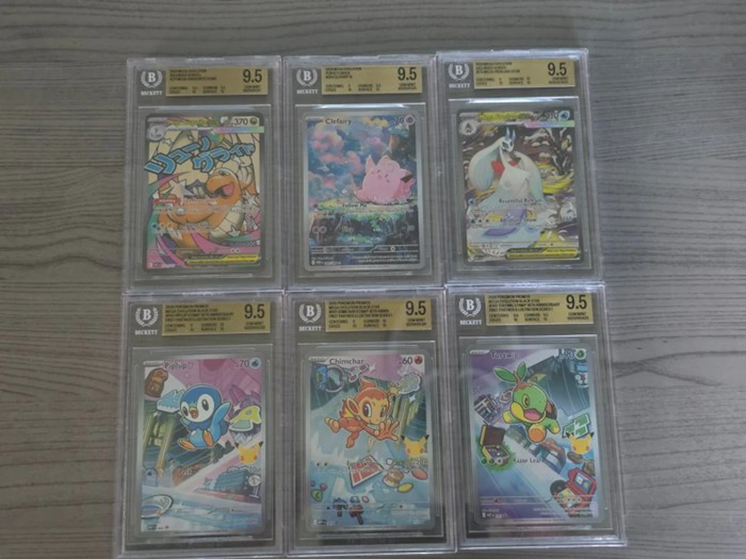 Pokémon - 6 Graded card Full art - Beckett 9.5