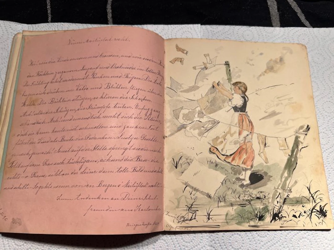 Victoriaans Album Amicorum (poëzie-album) van Minnie Roberts