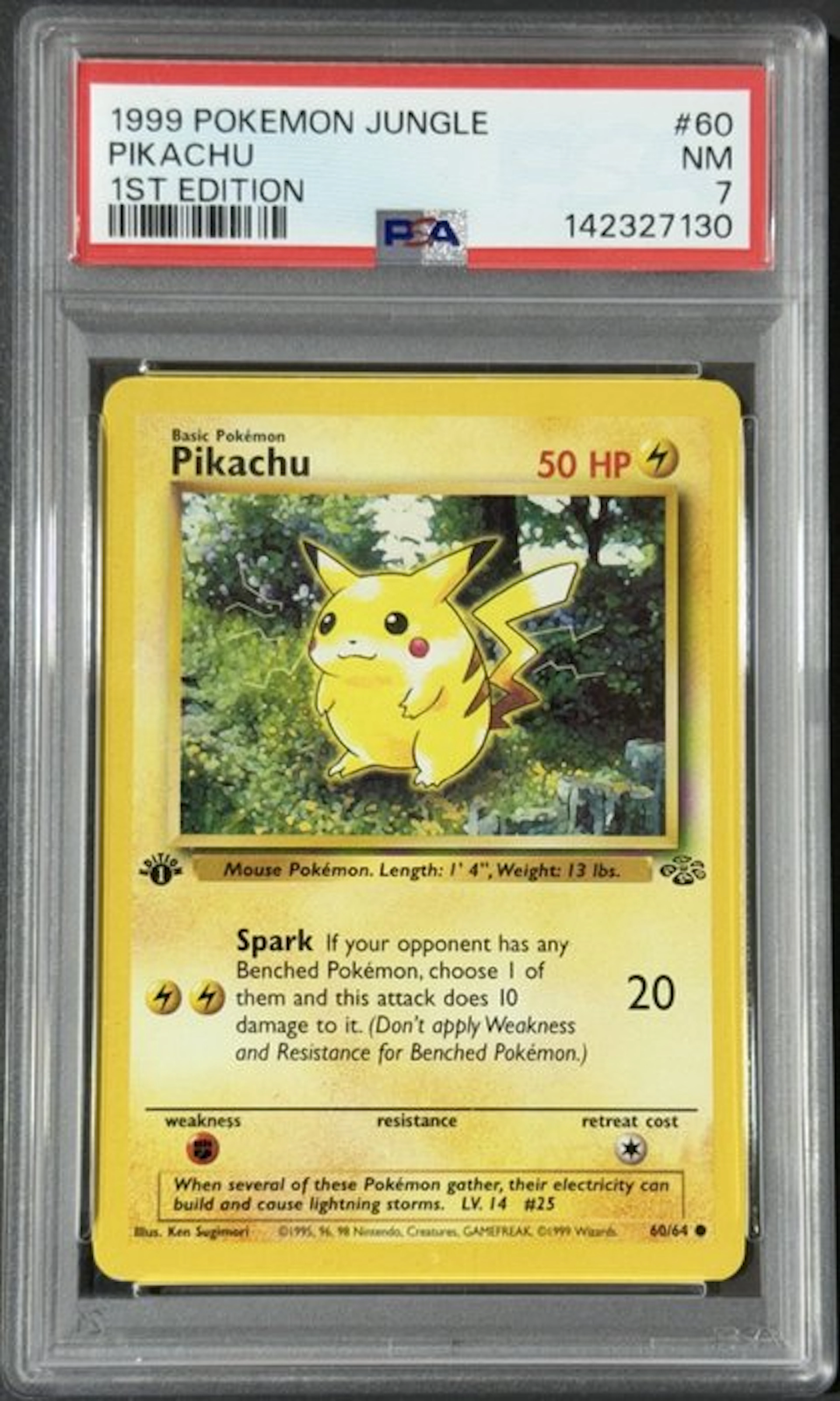 Pokémon - 1 Graded card - Pikachu First edition - PSA 7