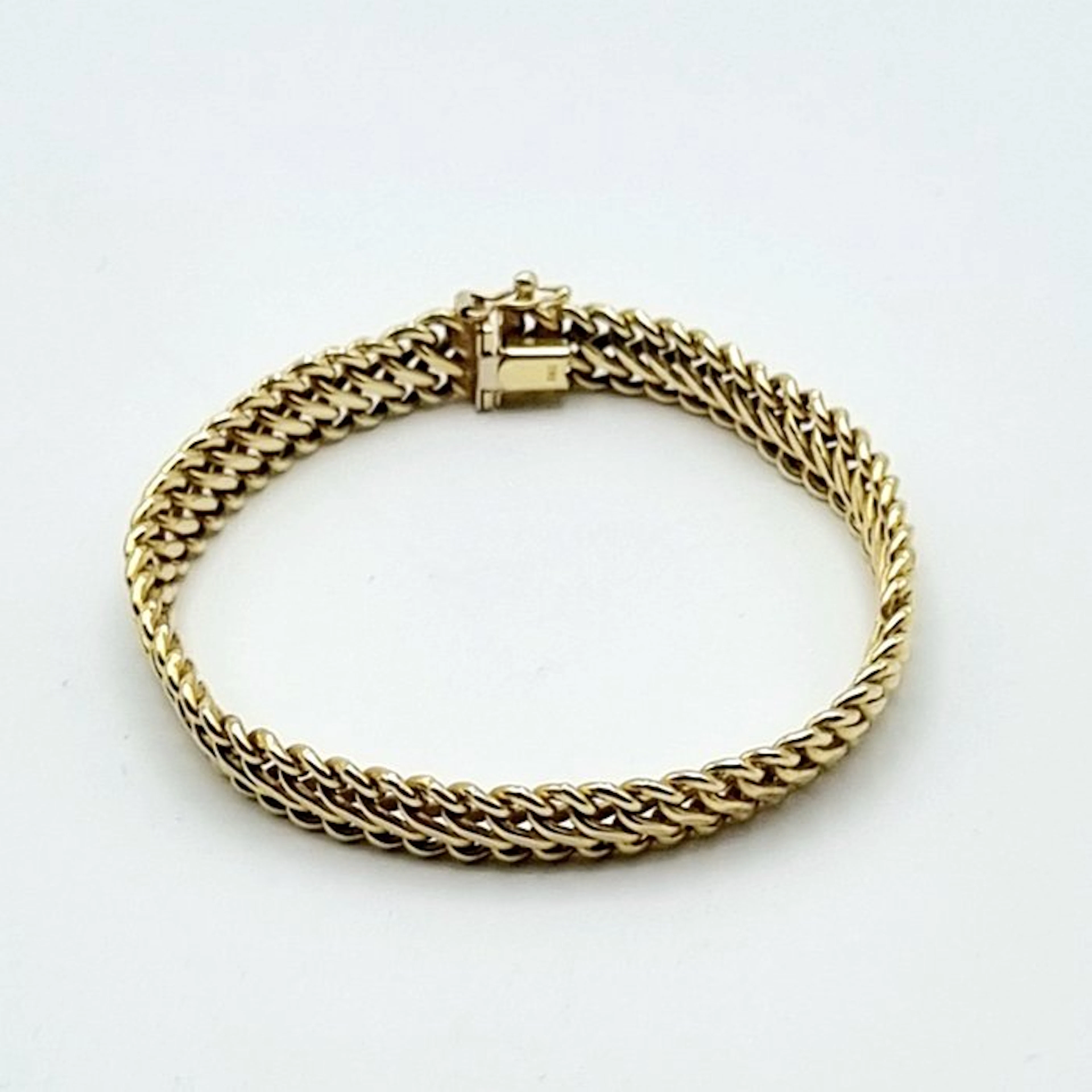 Chain bracelet - 14 kt. Yellow gold - double gourmet switch