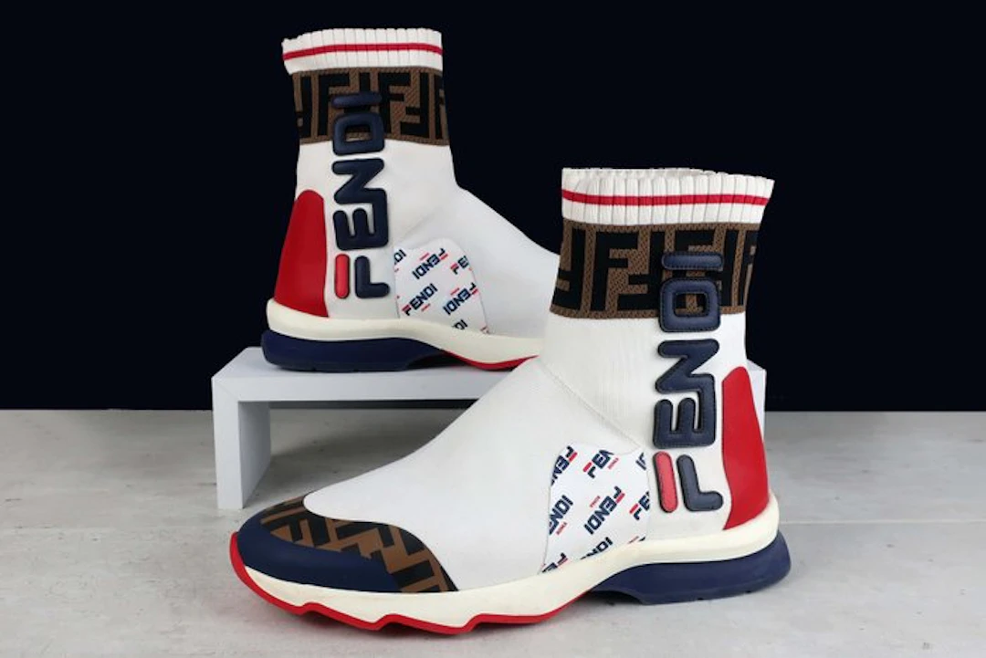 Fendi - Mania' High-Top Knit Sock Sneaker - Sneakers - Size: EU 40