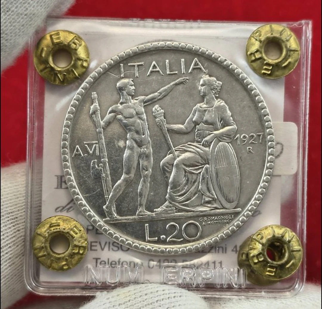 Italy, Kingdom Vittorio Emanuele III. 20 Lire 1927 "Littore"