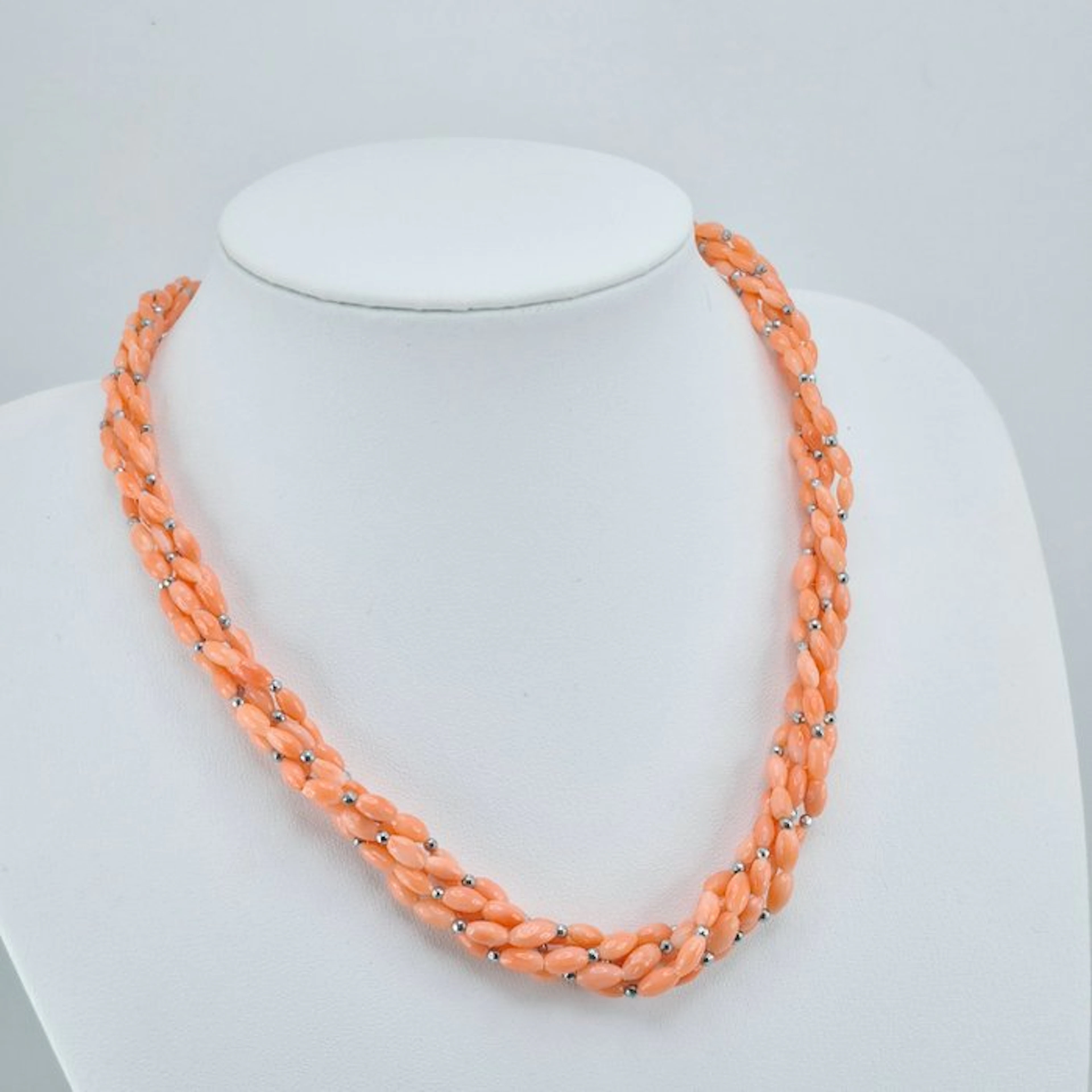 Coral - Silver - Necklace - PINK CORAL