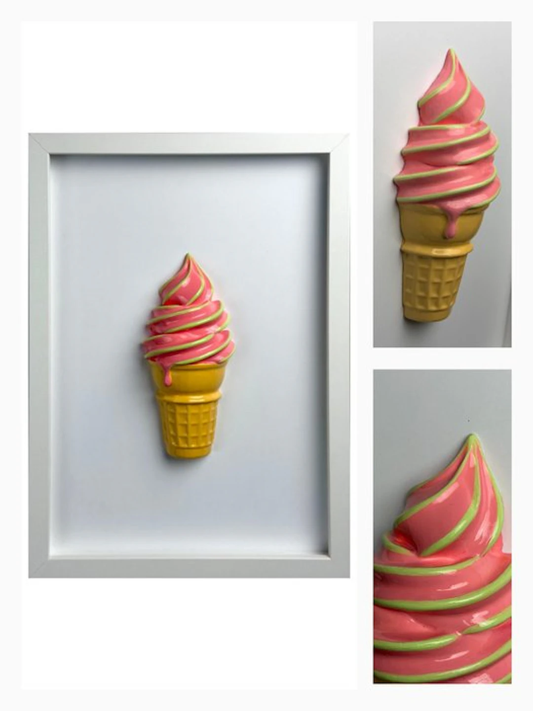 Henevor - Endless Summer | Pink Lemonade | Hand Painted Ice Cream Sculpture