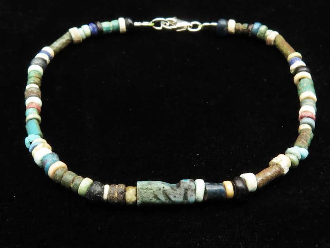 Ancient Egyptian Bracelet made of Glass and Faience Mummy...