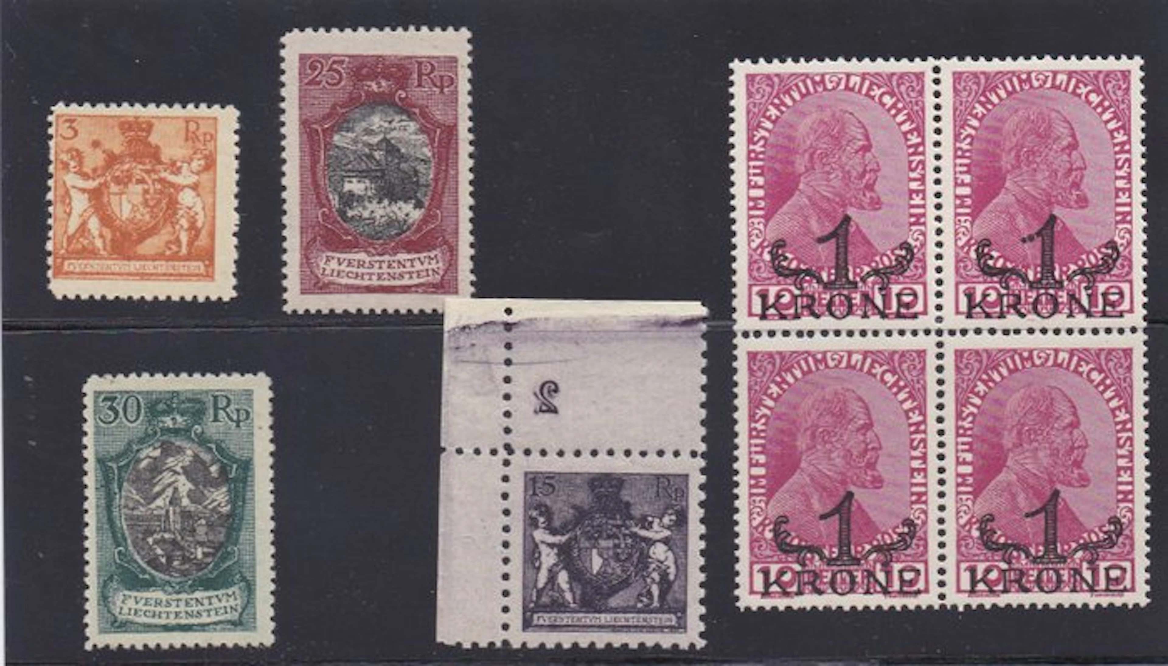 Liechtenstein 1920/1921 - Varieties - Zumstein