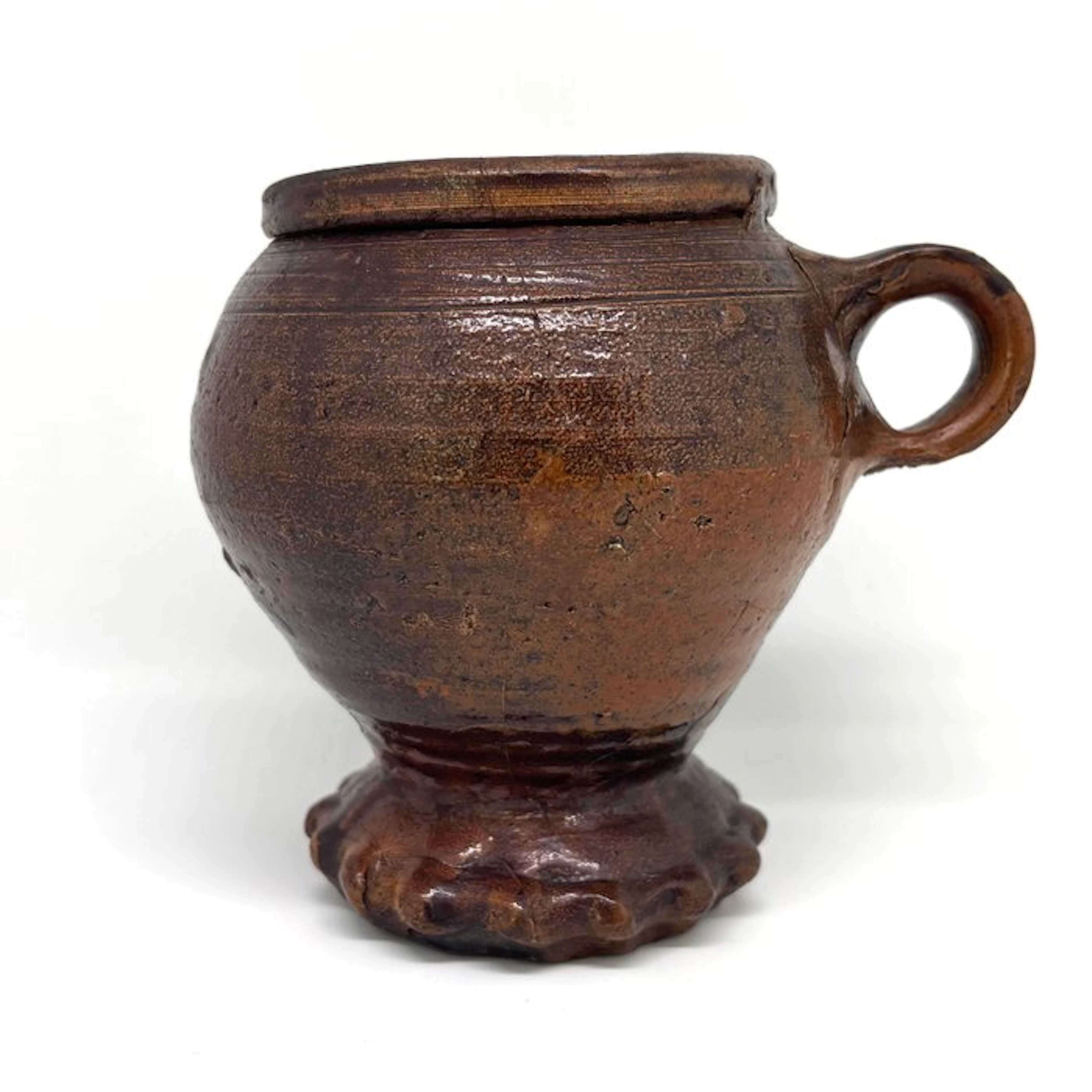 Medieval Stoneware Rare medieval Raeren stoneware mug (Belgium) - 13.2 cm